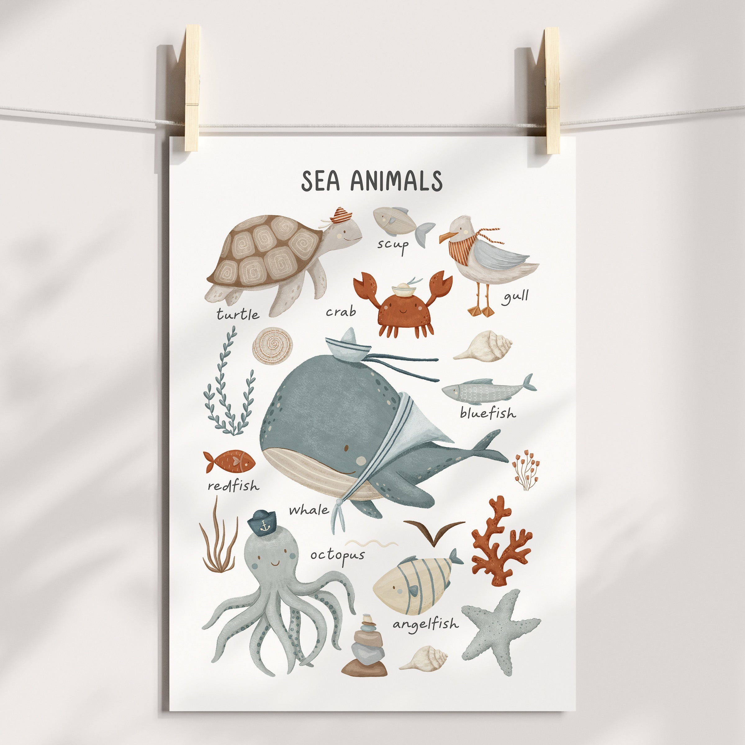 Sea Alphabet, Numbers & Name Prints