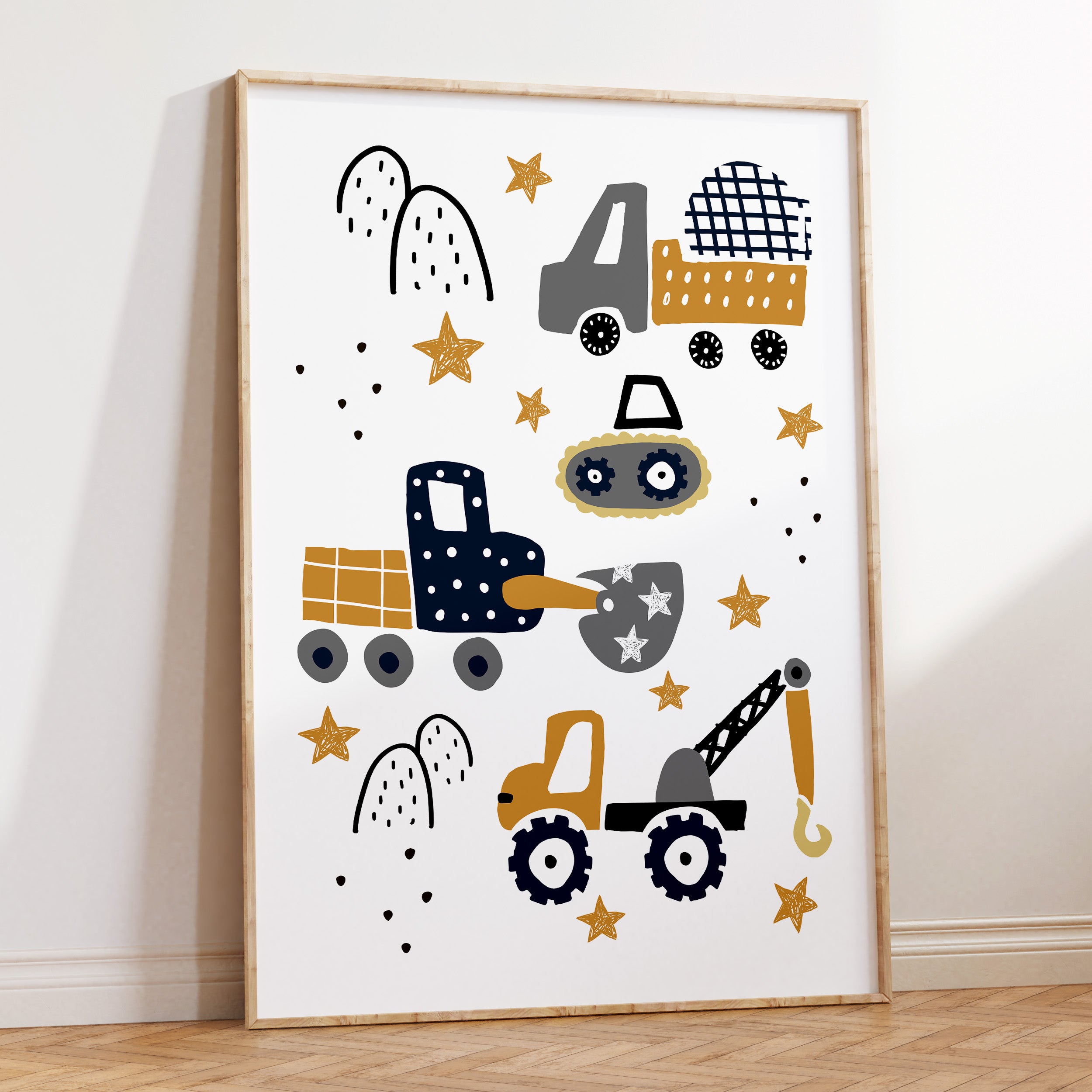Construction Vehicles Print