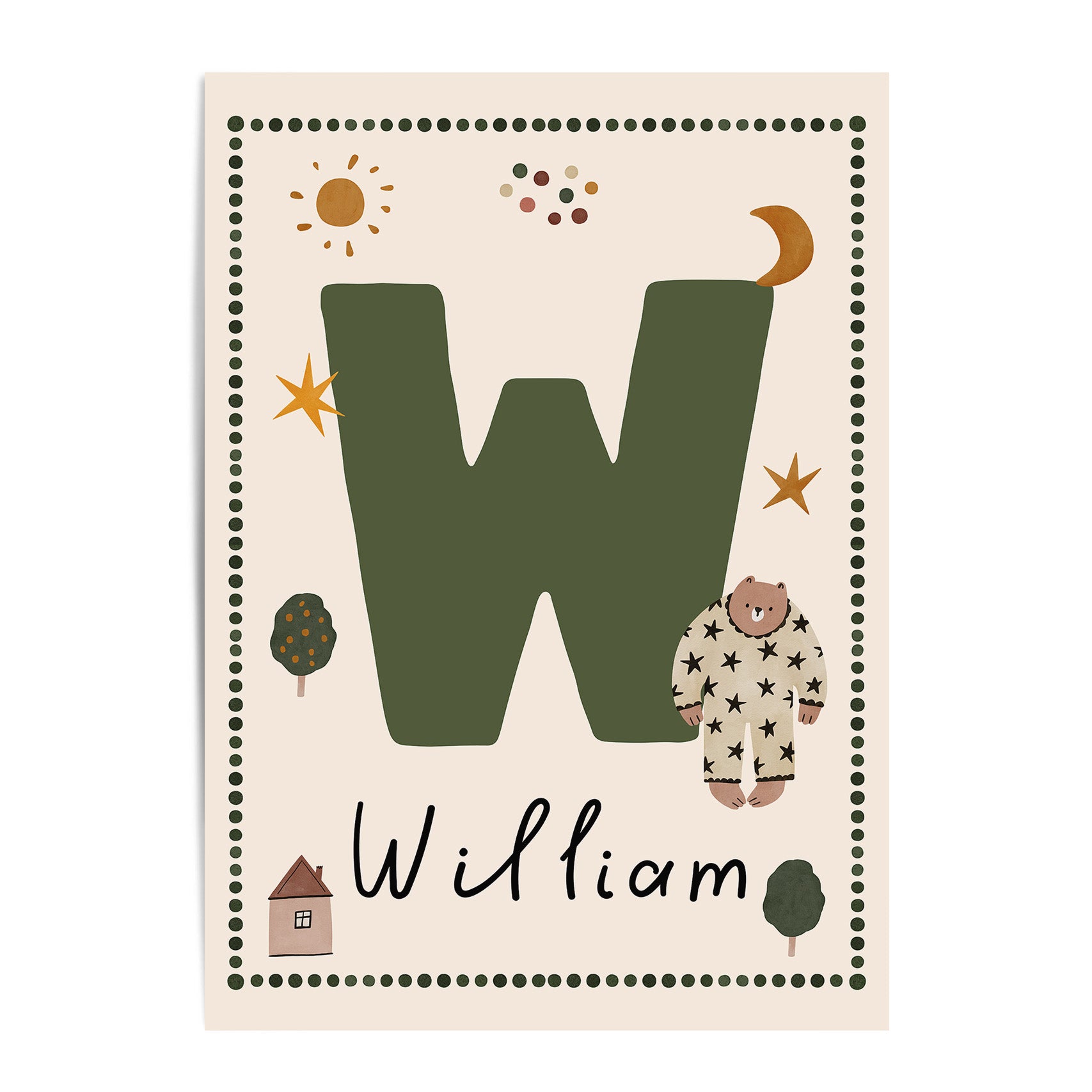 Whimsy Bear Letter & Name Print