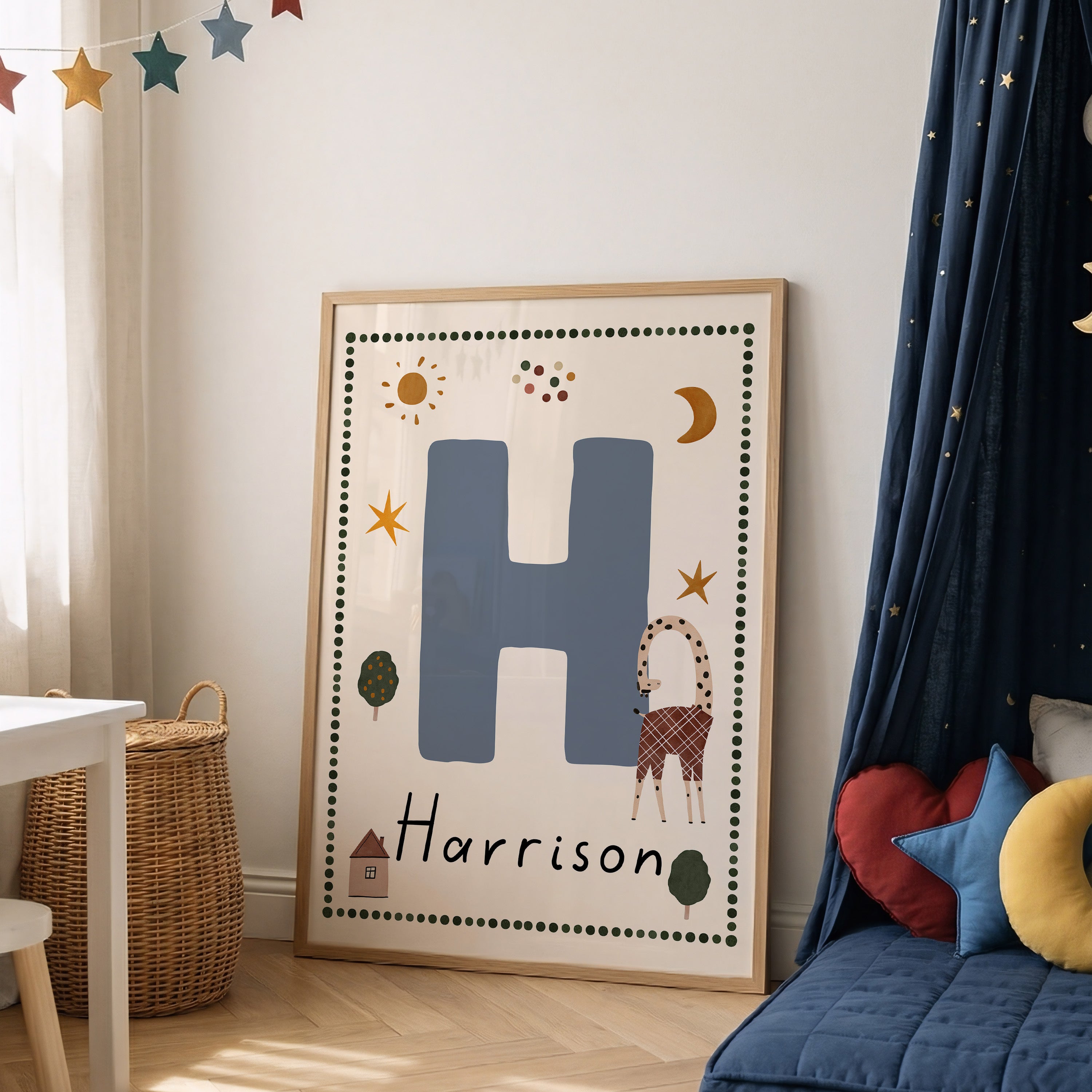 Whimsy Giraffe Letter & Name Print