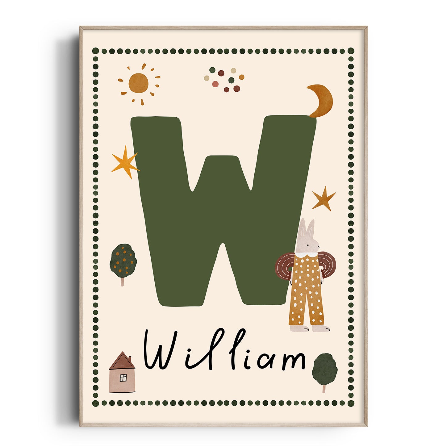 Whimsy Bunny Letter & Name Print