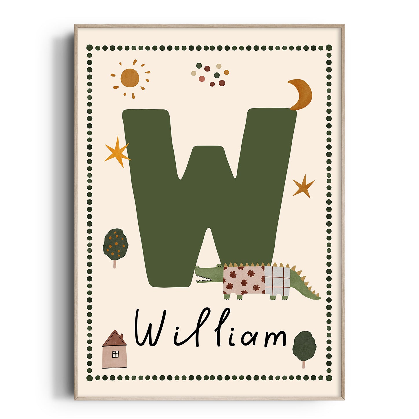 Whimsy Crocodile Letter & Name Print