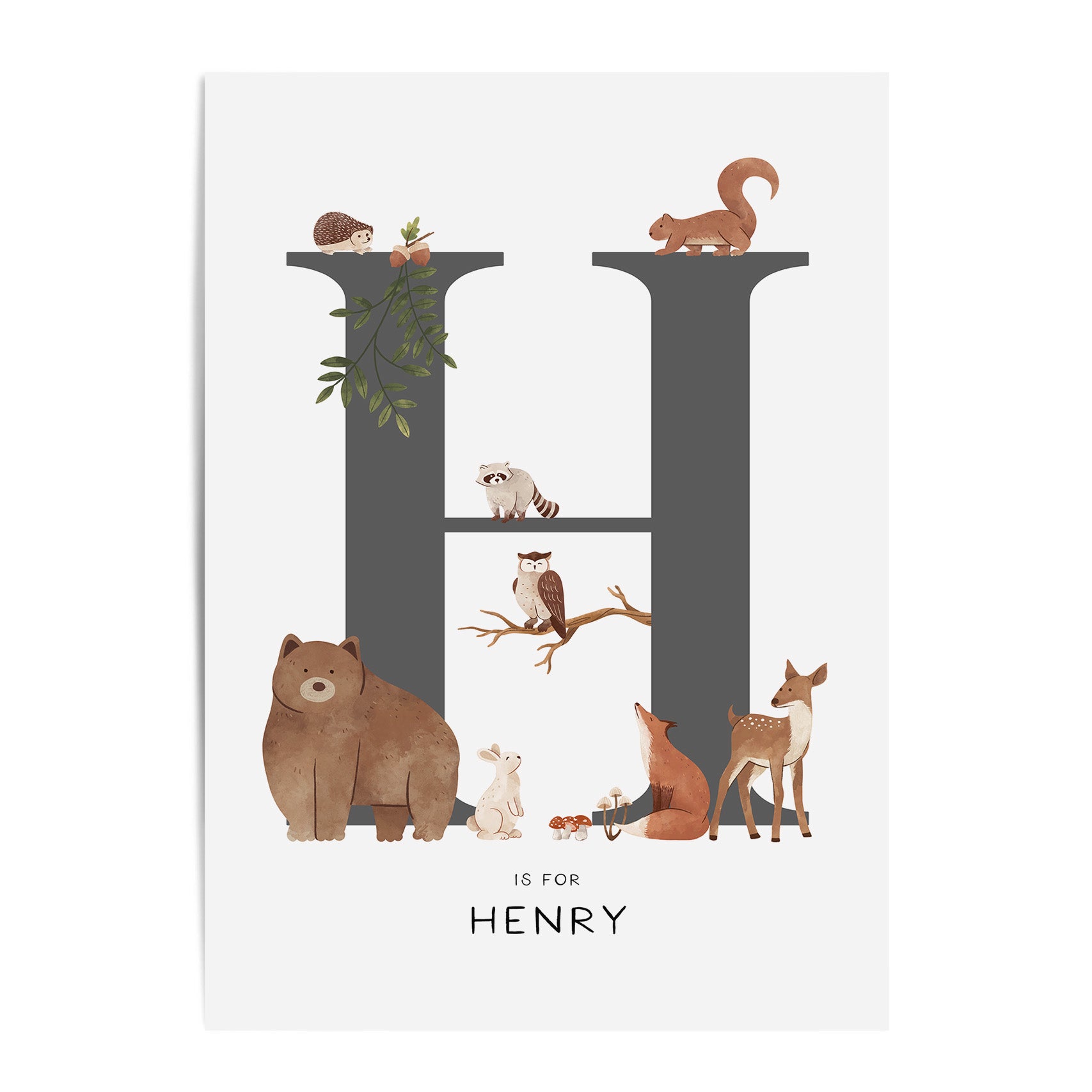 Forest Animal Letter & Name Print