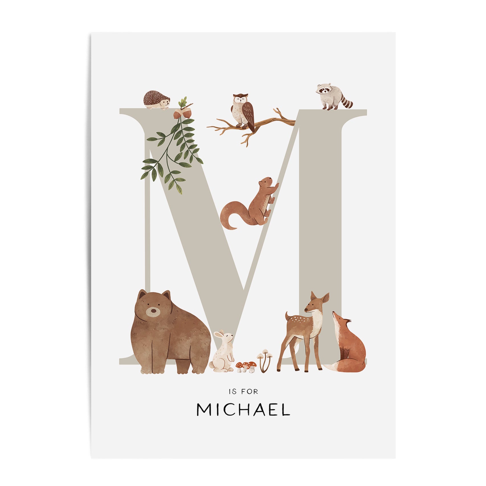 Forest Animal Letter & Name Print