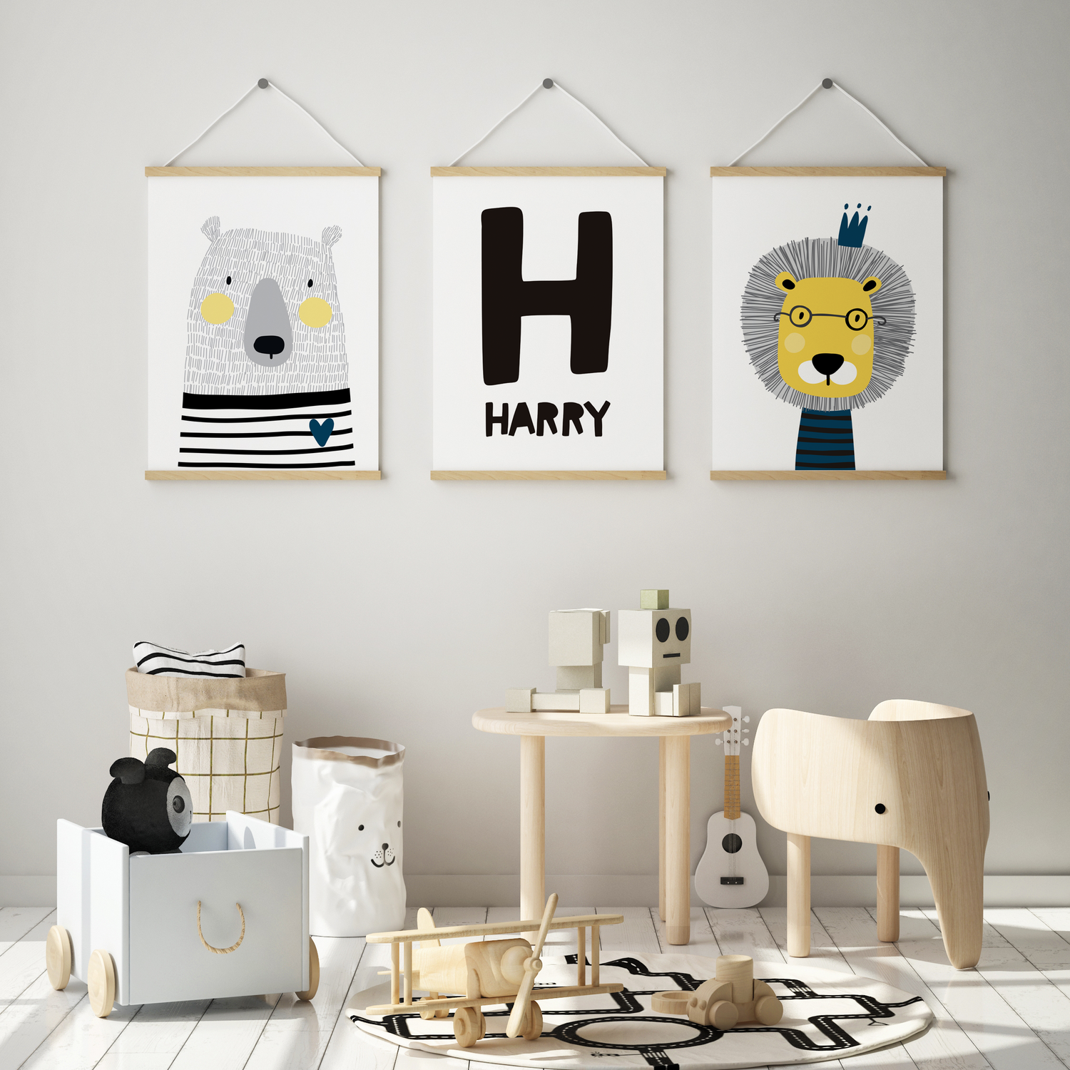 Monochrome nursery best sale prints
