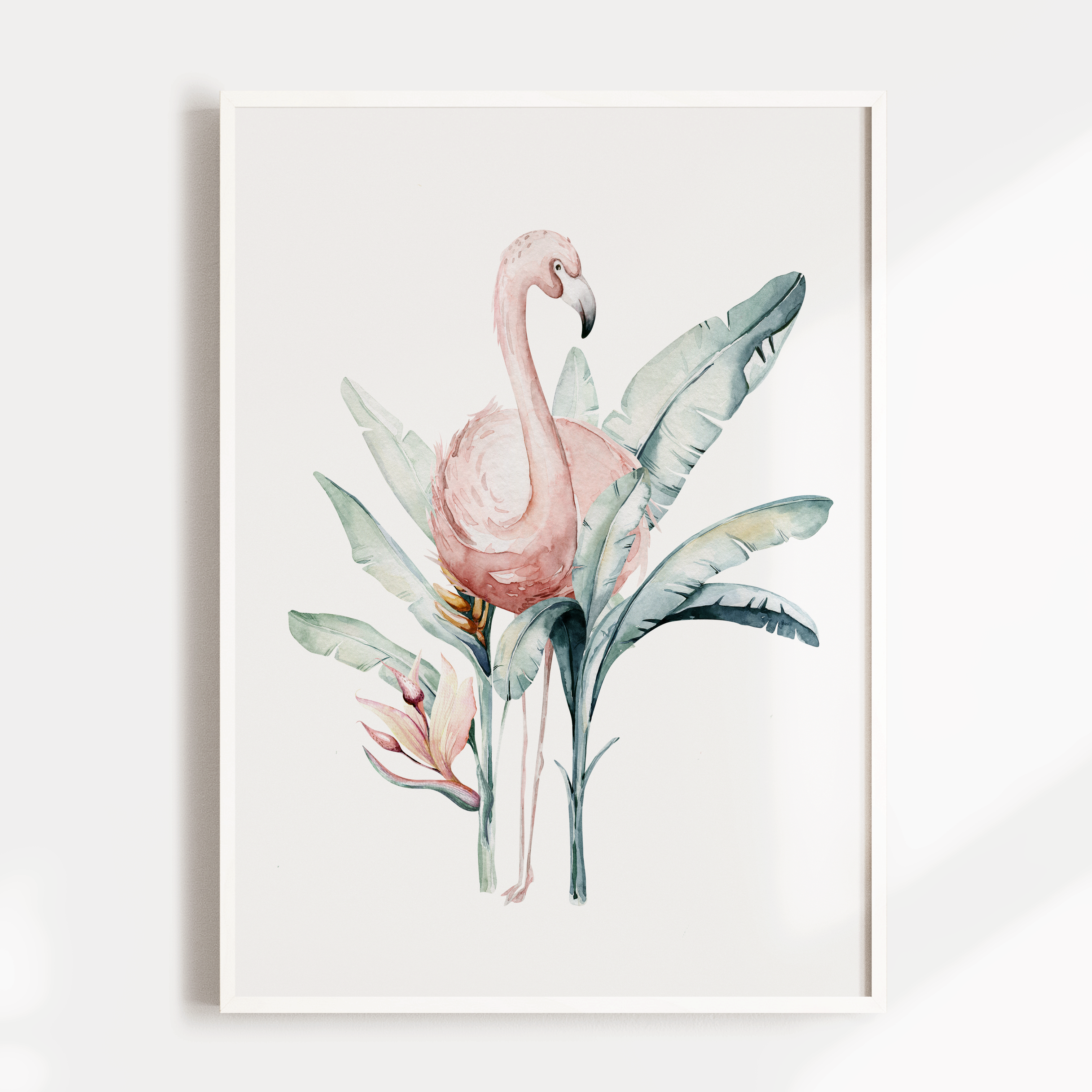 Watercolour Flamingo Print