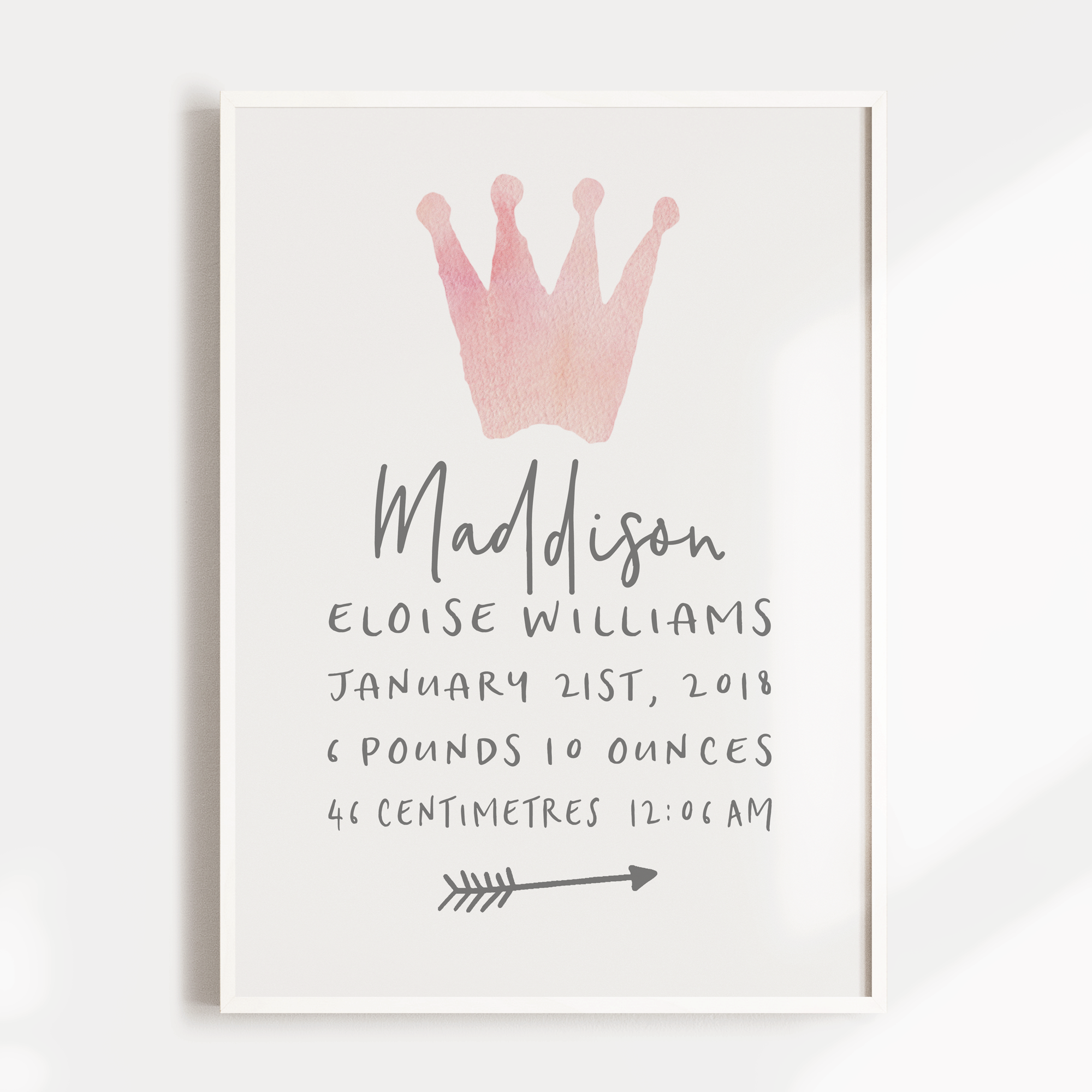 Princess Crown Birth Print