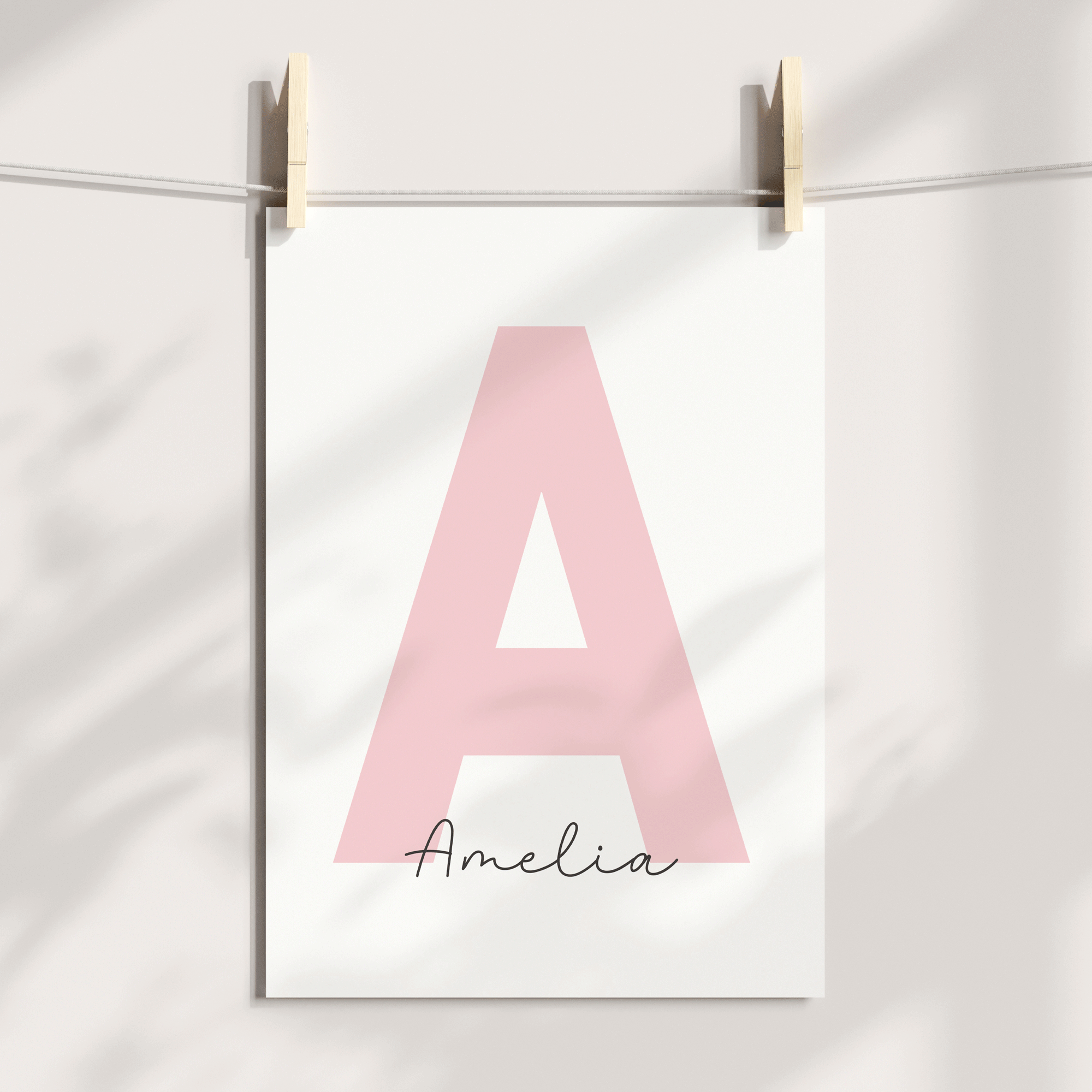 Pink Initial & Name Print