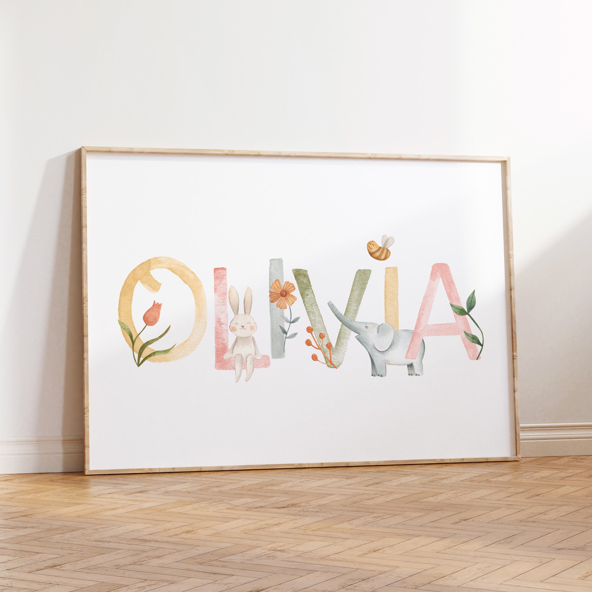 Woodland Animal Name Print
