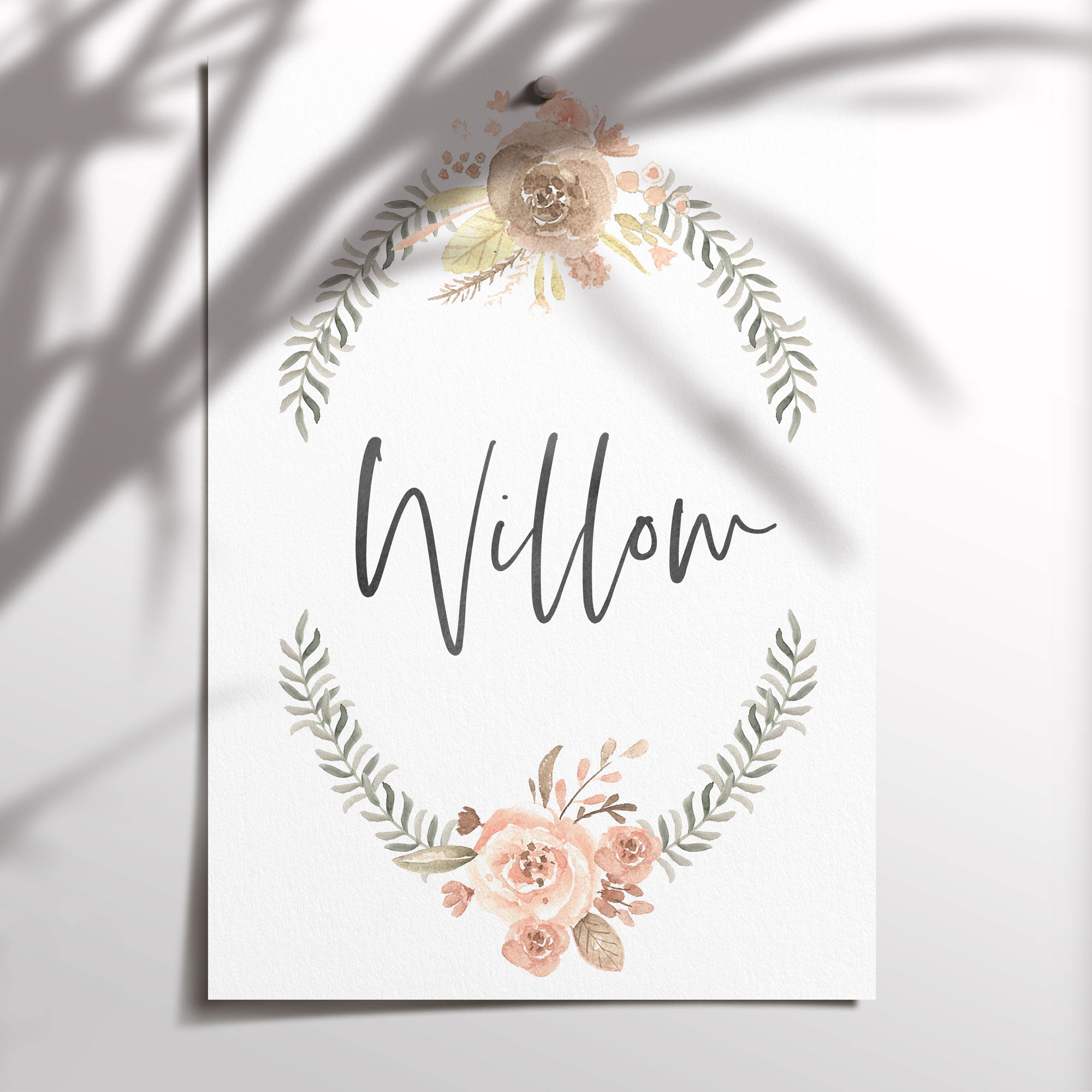Woodland Floral Name Print