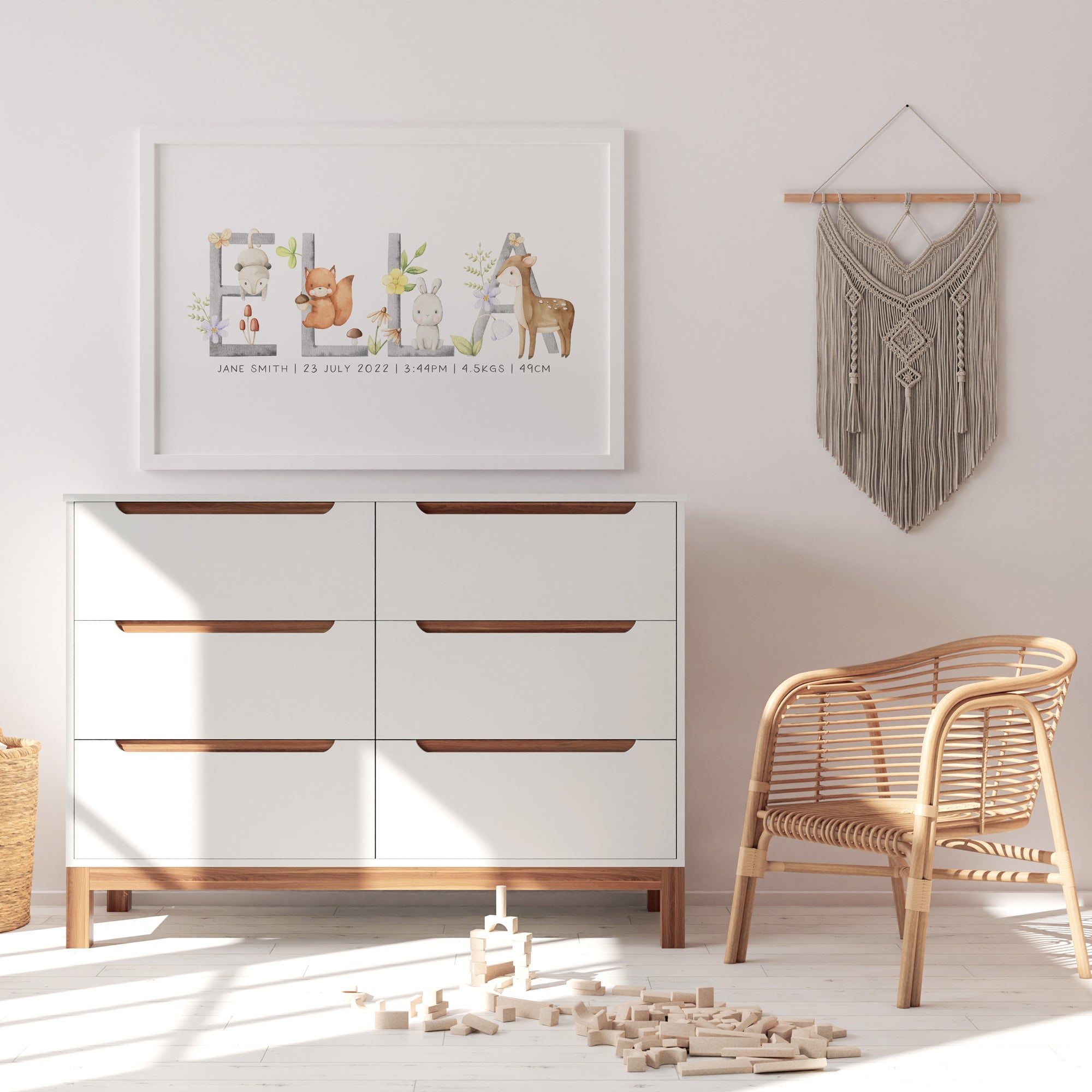 Woodland Animal Name Print