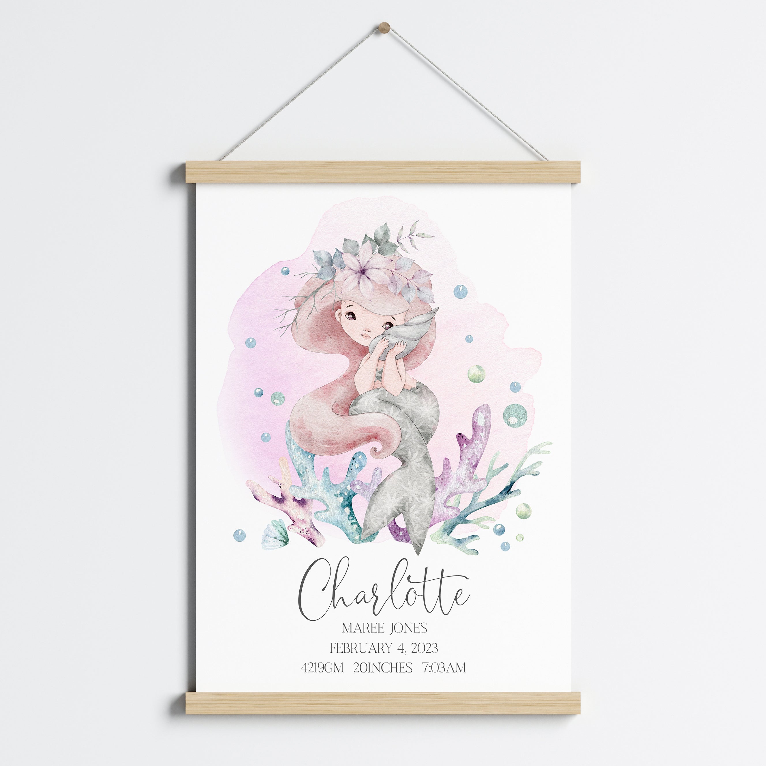 Mermaid Birth Print