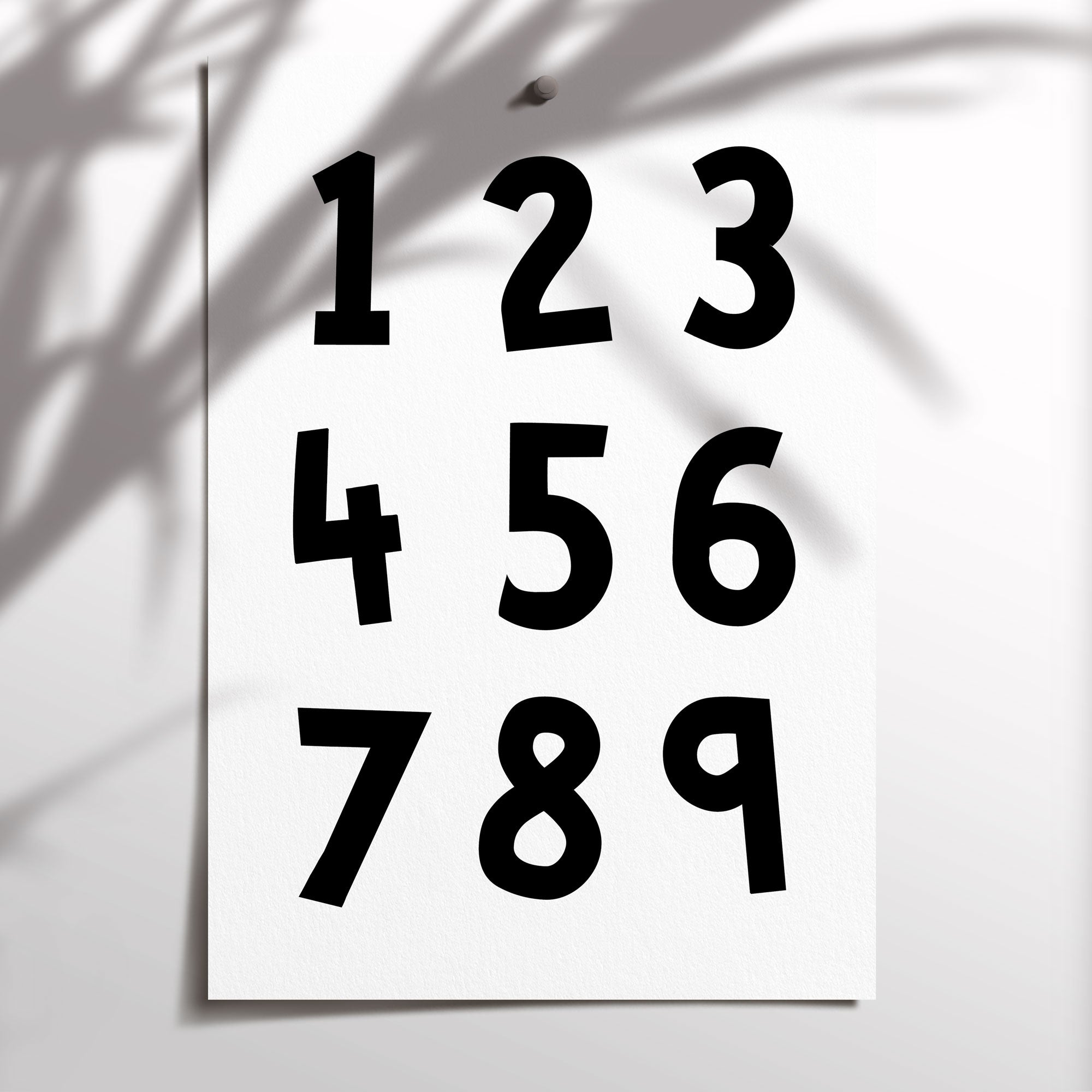 Numbers Print Black