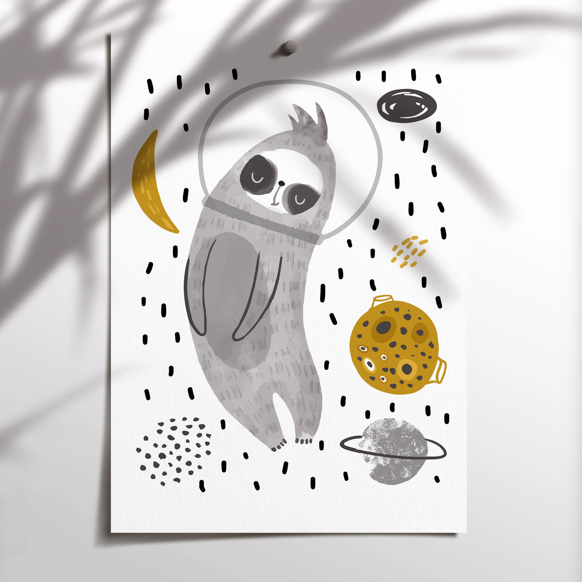 Sloth in Space, Rainbow & Name Prints