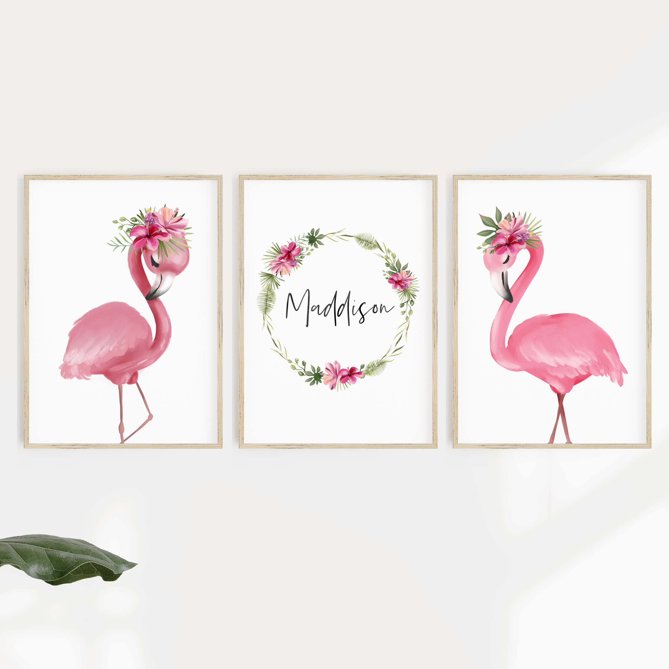 Tropical Flamingos & Name Prints