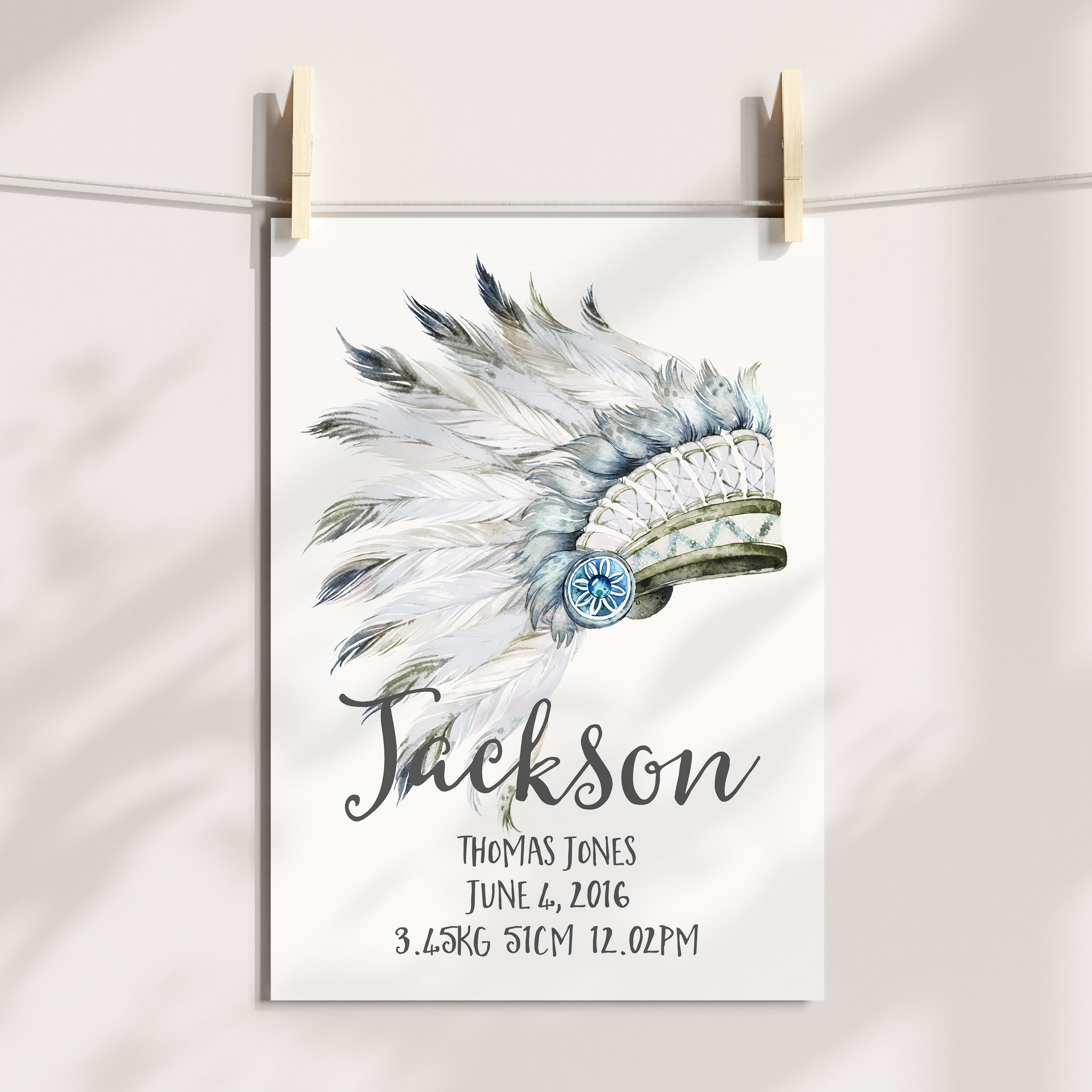 Tribal Headdress Birth Print