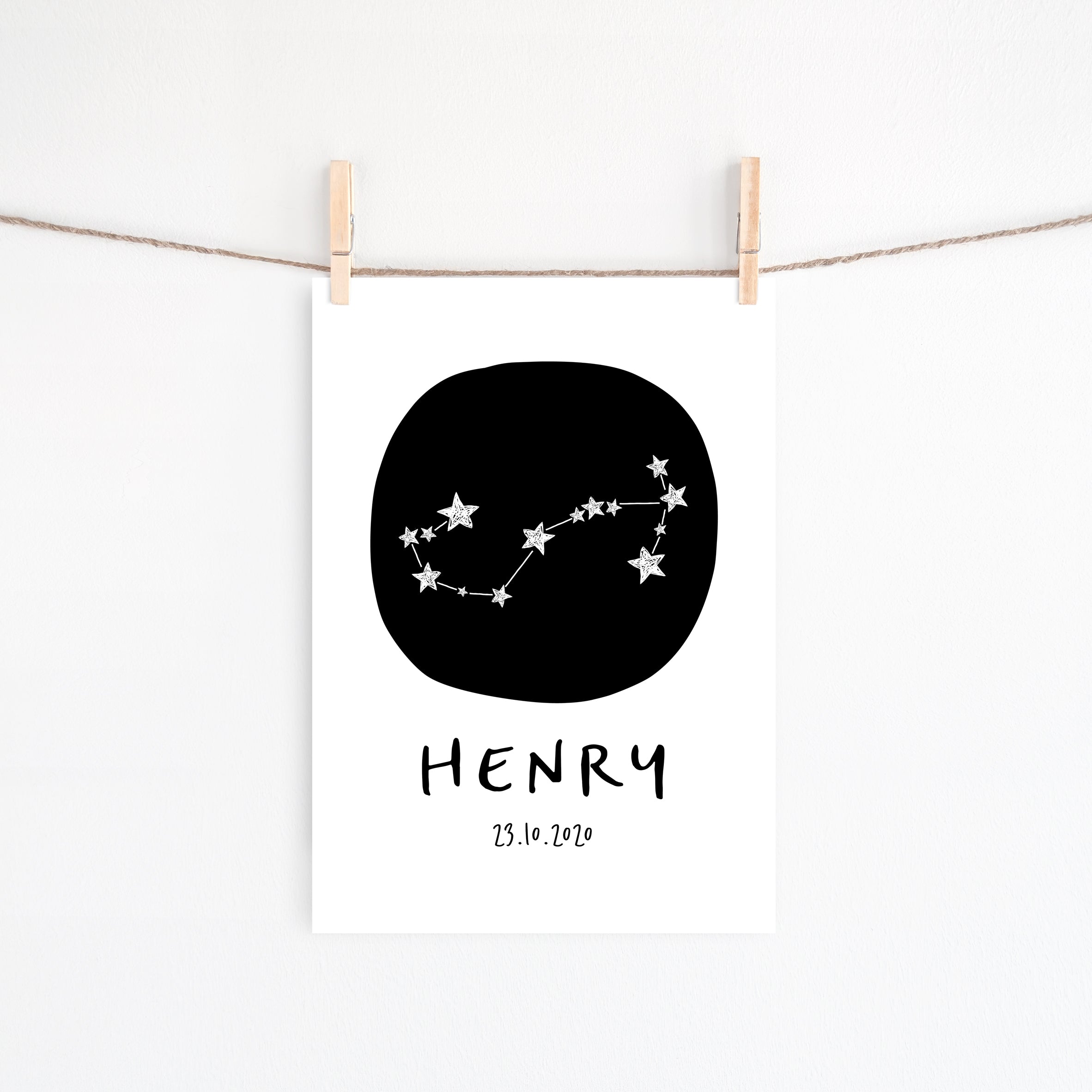 Zodiac Constellation Birth Print - Scorpio