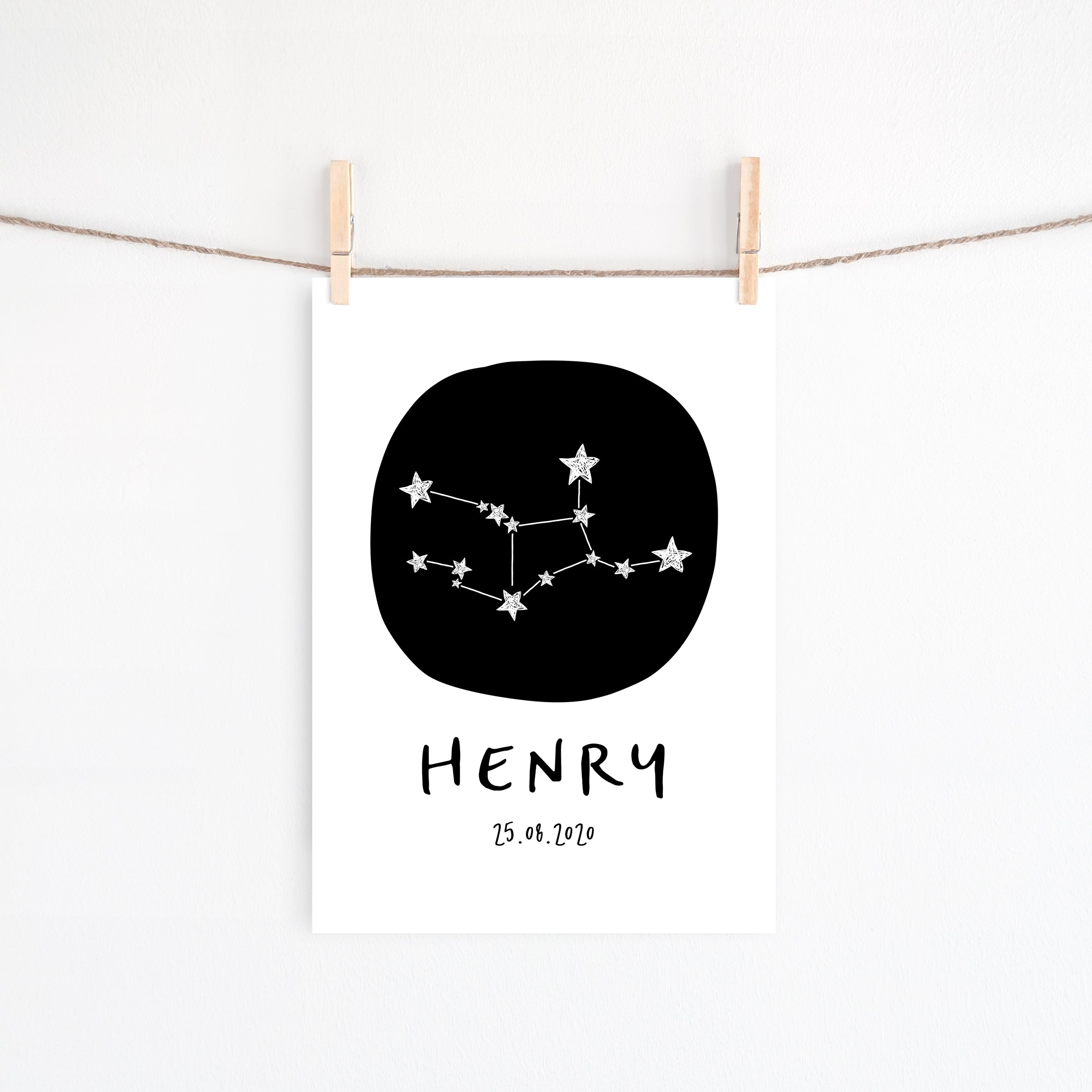 Zodiac Constellation Birth Print - Virgo
