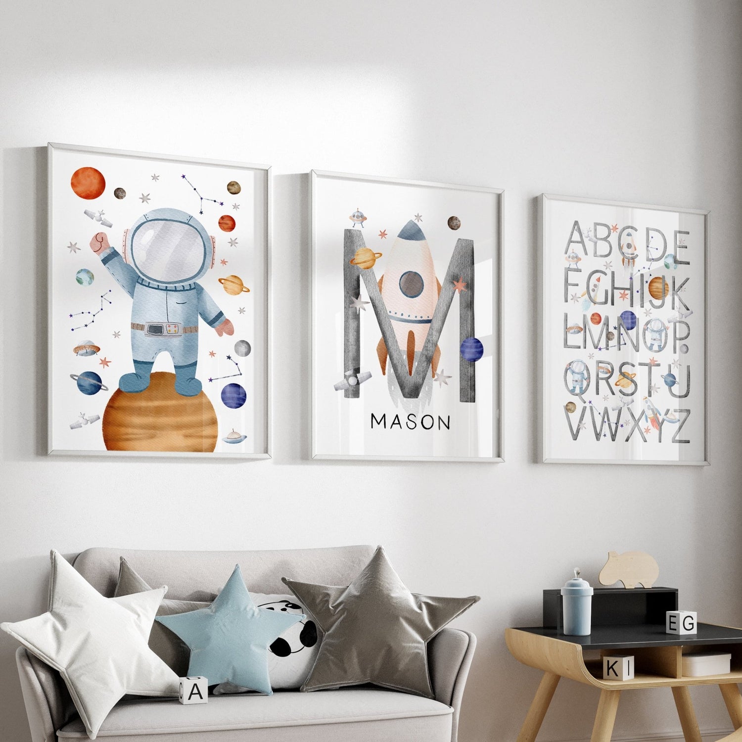 Astronaut, Name & Alphabet Space Prints