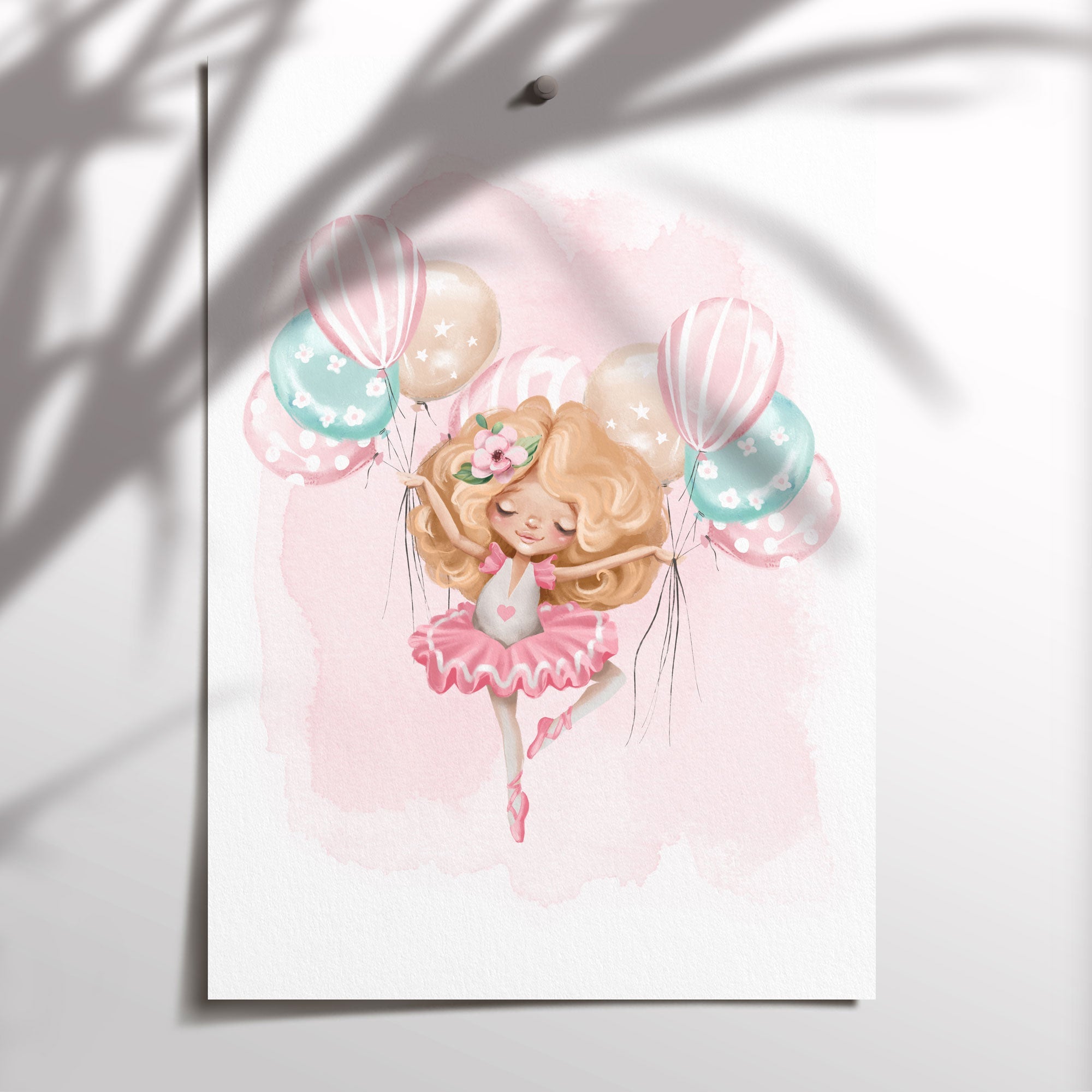Ballerina & Balloons Print