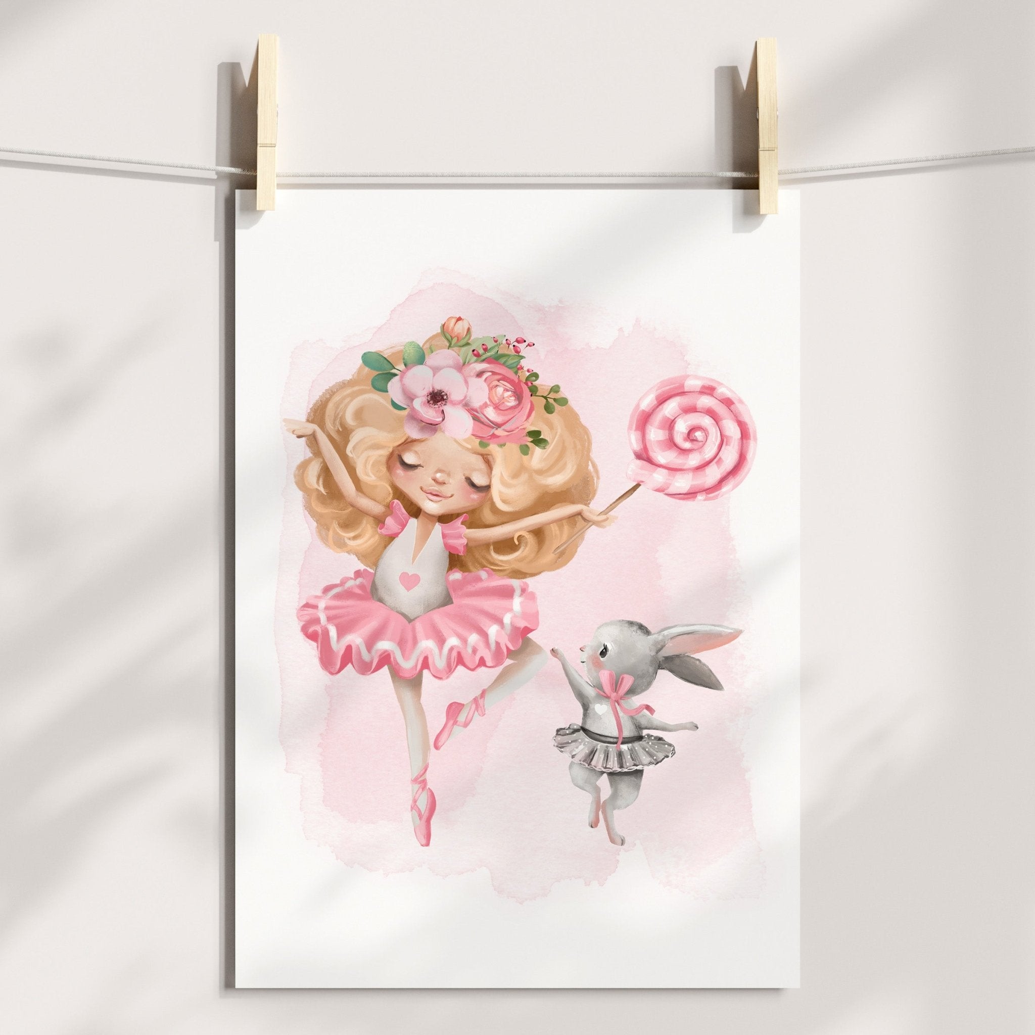Ballerina & Bunny Print