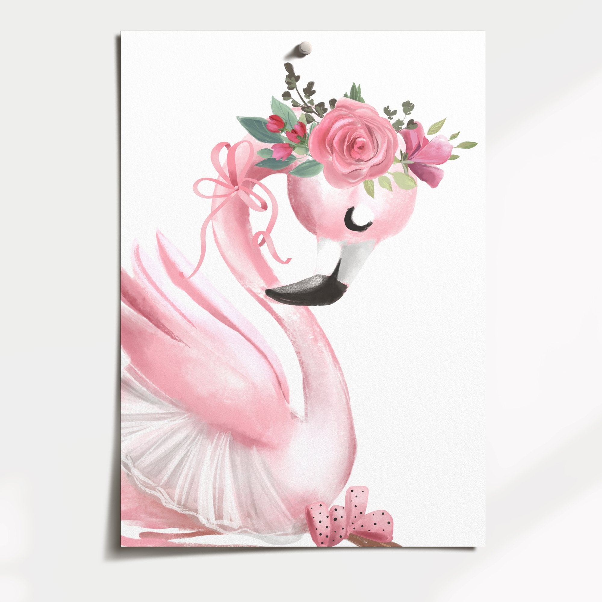 Ballerina Flamingos & Name Print