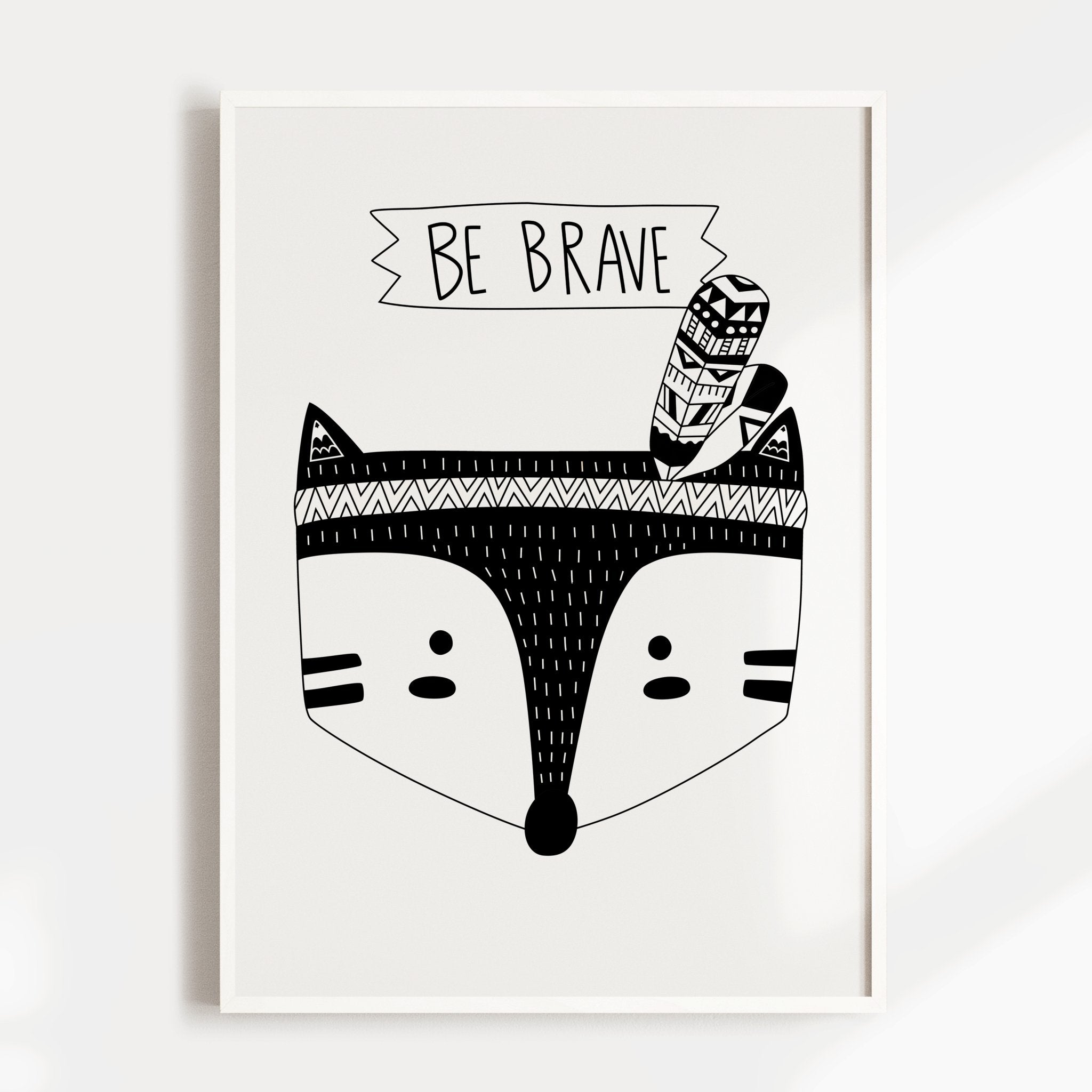 Be Brave Tribal Fox Print