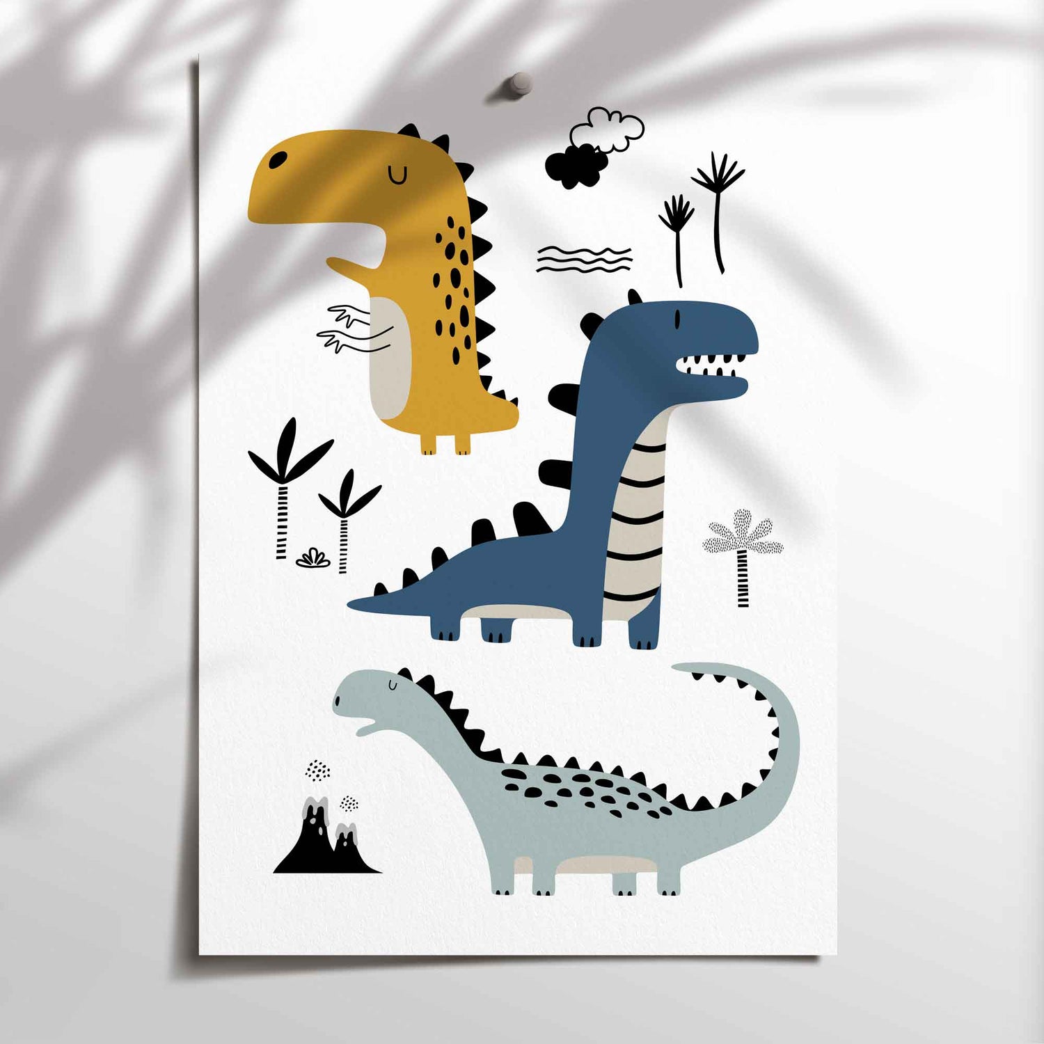 Blue Name & Dinosaur Prints
