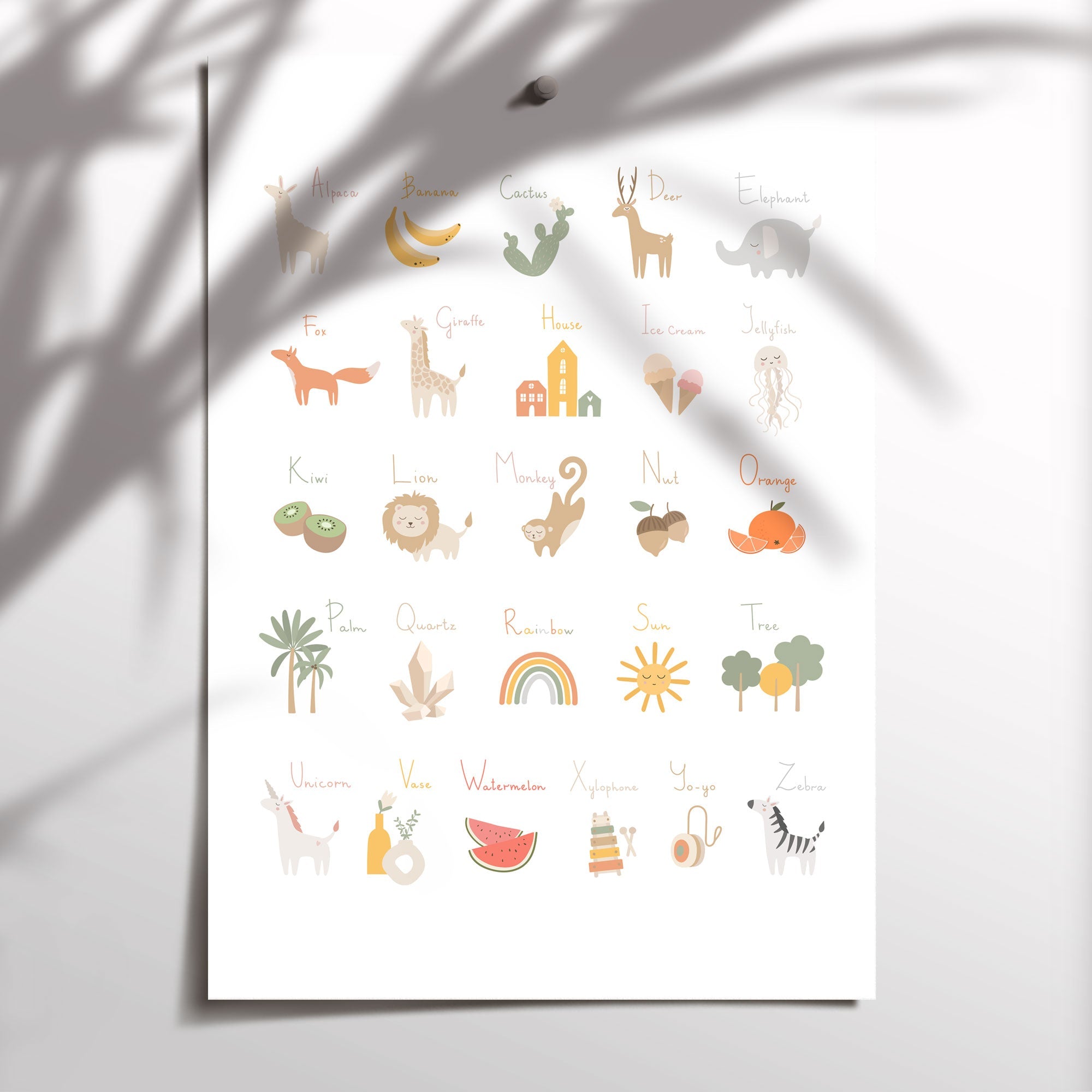 Boho Animal Alphabet Print