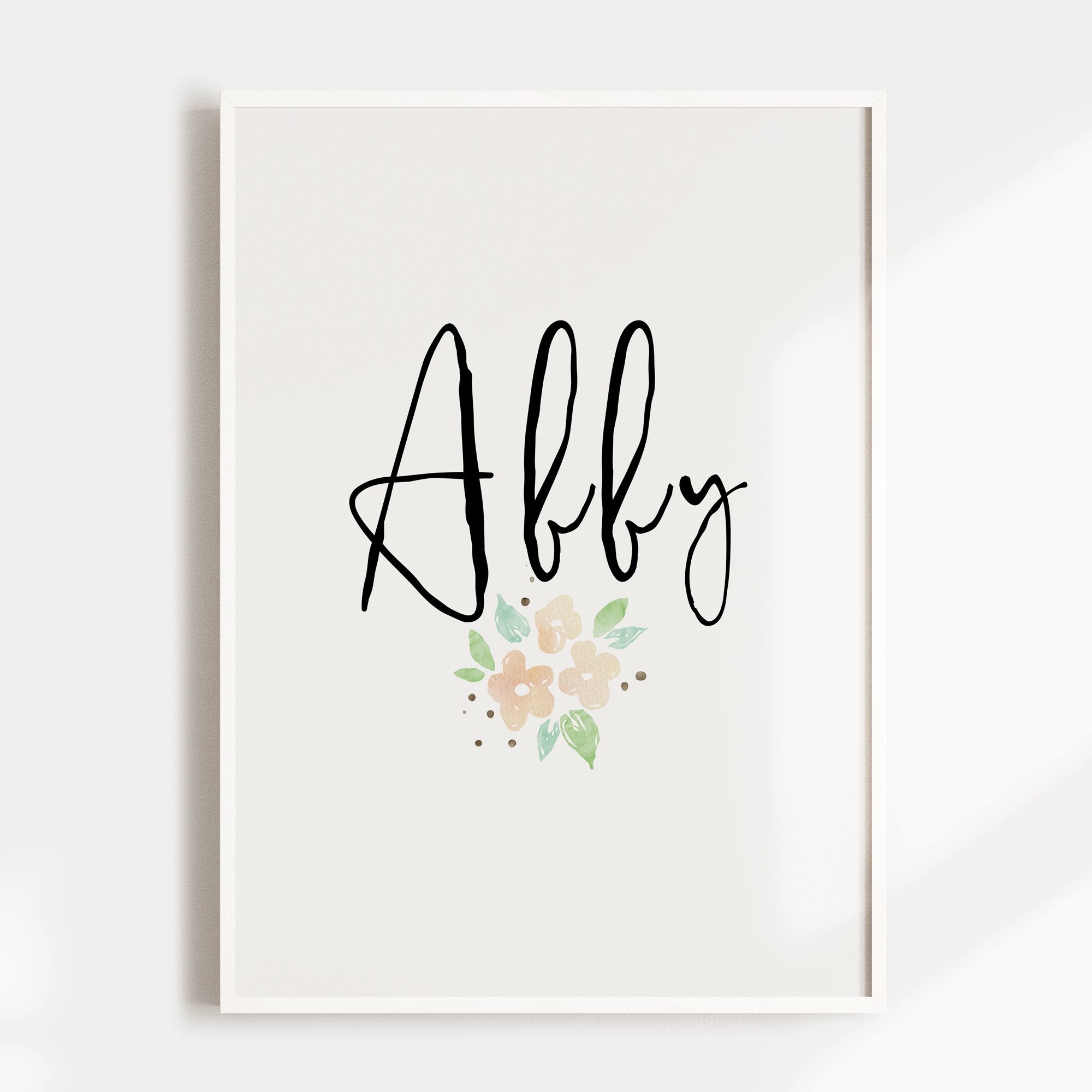 Boho Floral Name Print