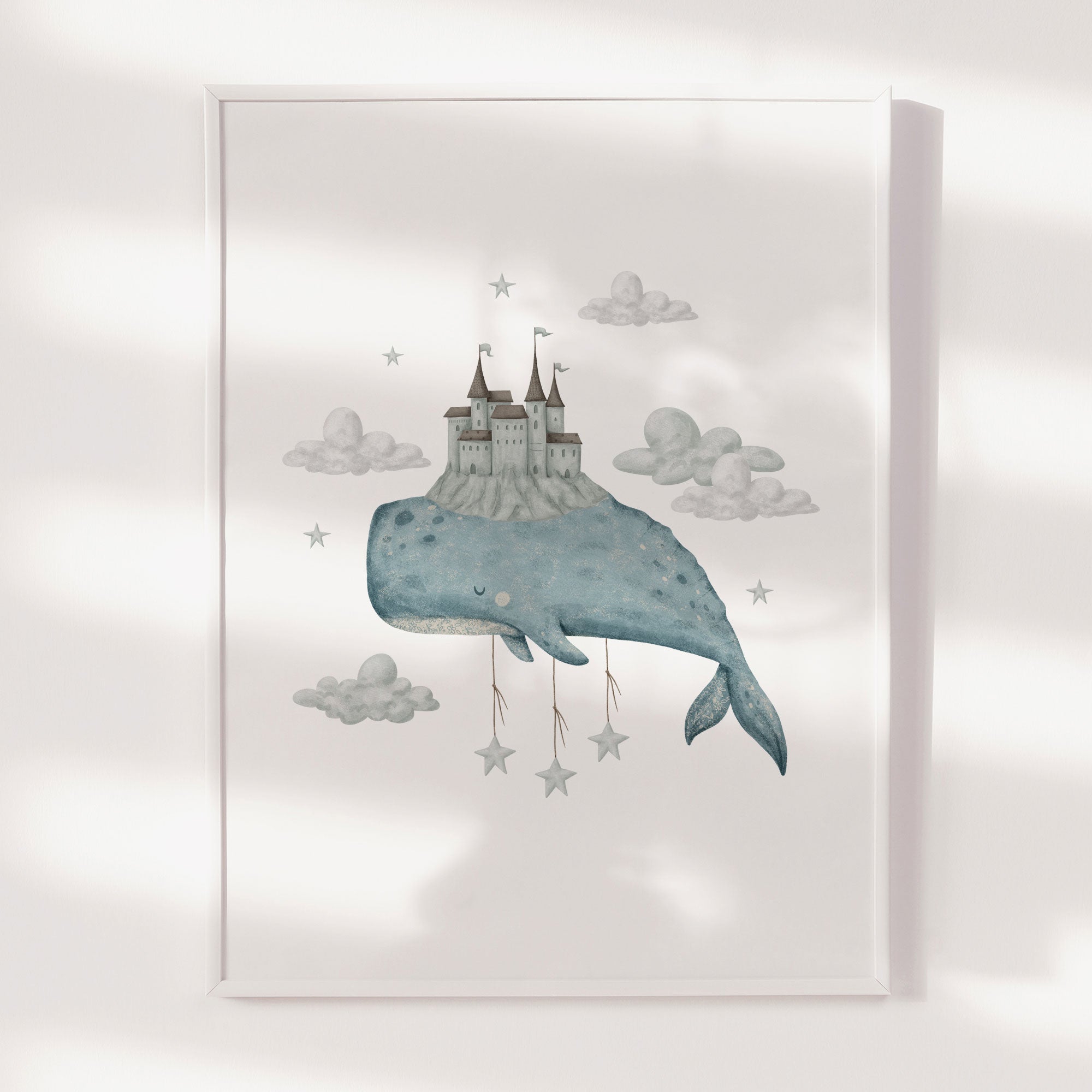 Boho Whale & Castle Print