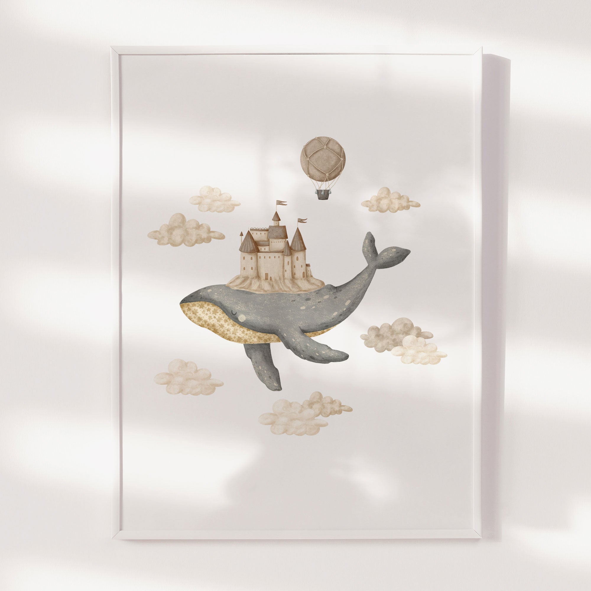 Boho Whale & Castle Print