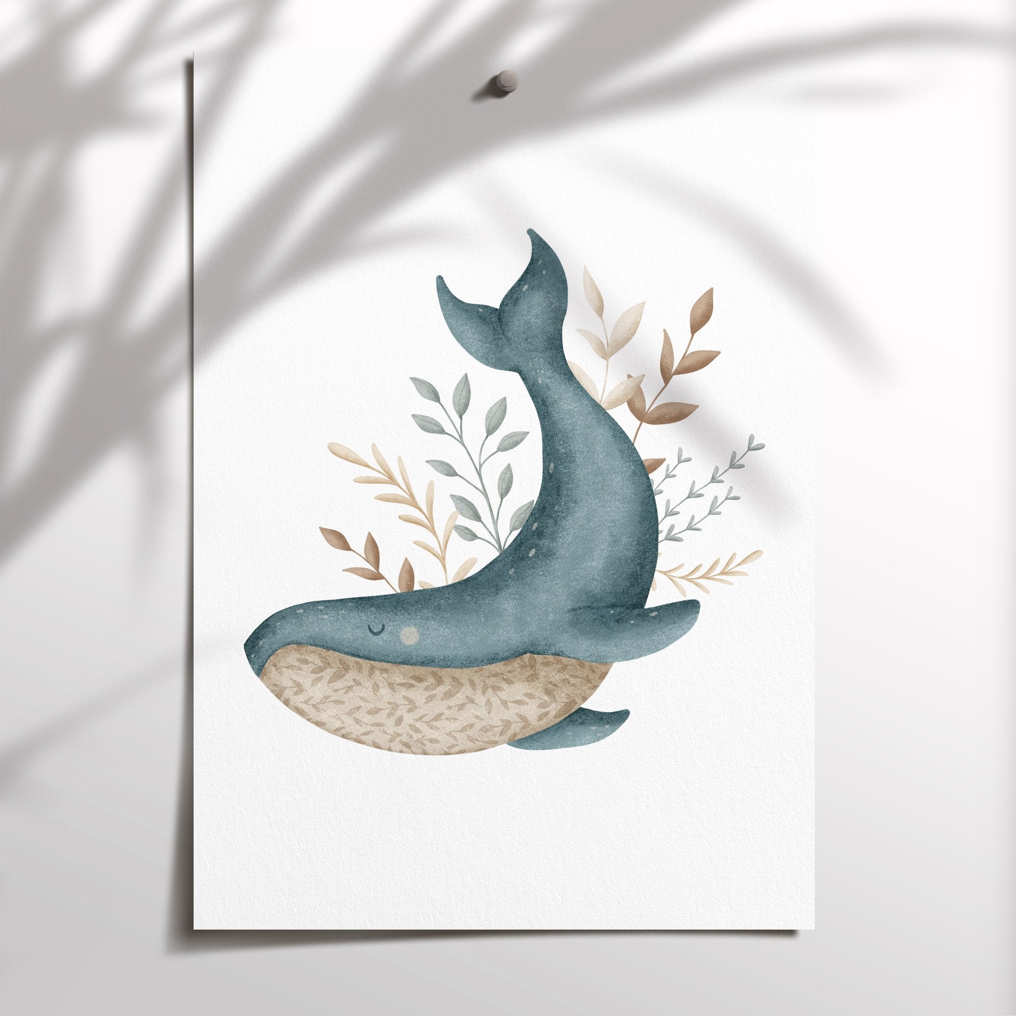 Boho Whale Print