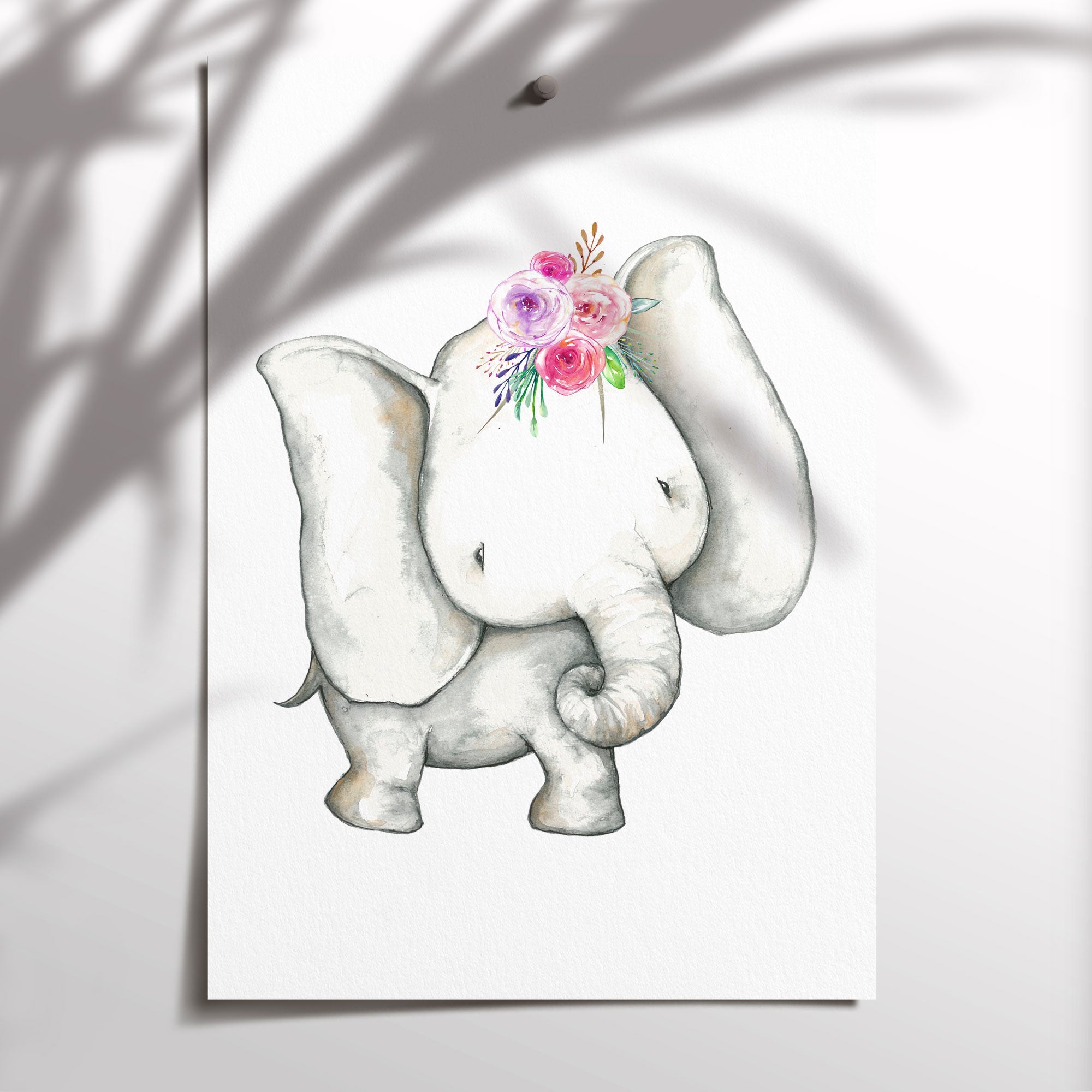 Boho Woodland Elephants & Birth Prints