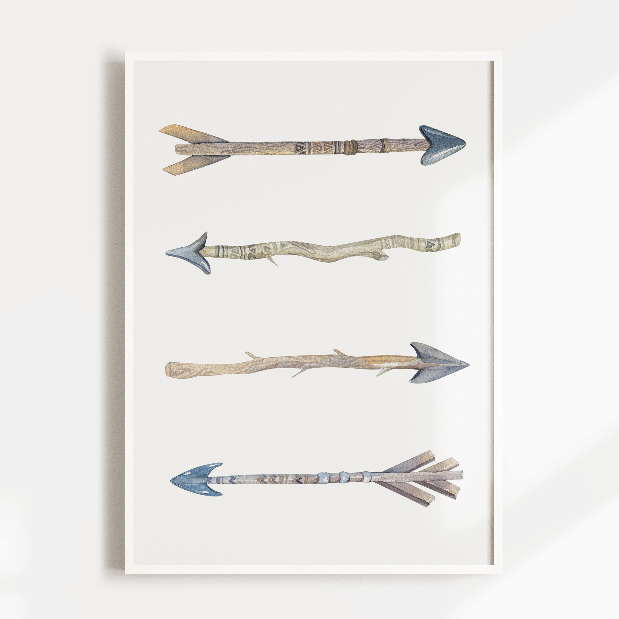 Watercolour Tribal Arrows Print