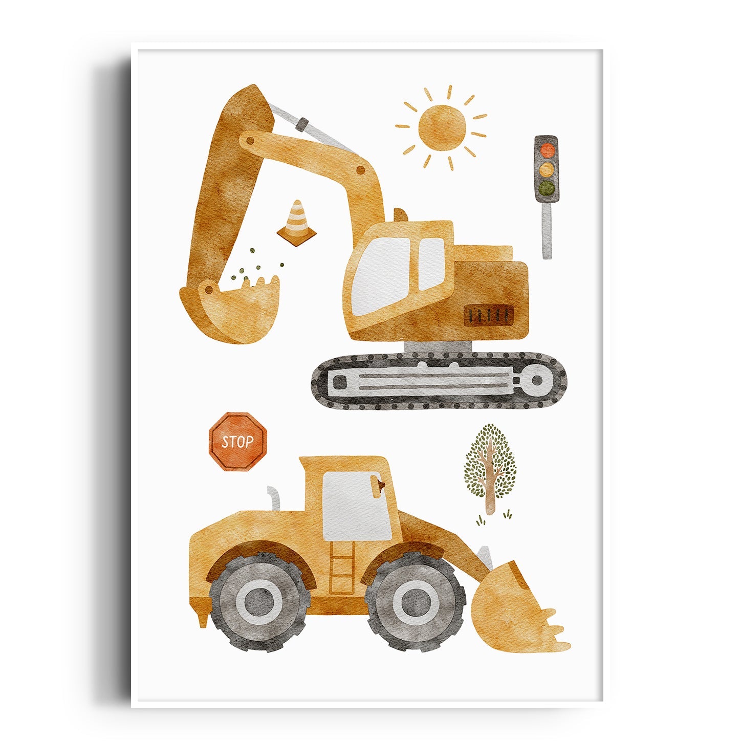 Construction Vehicles Print