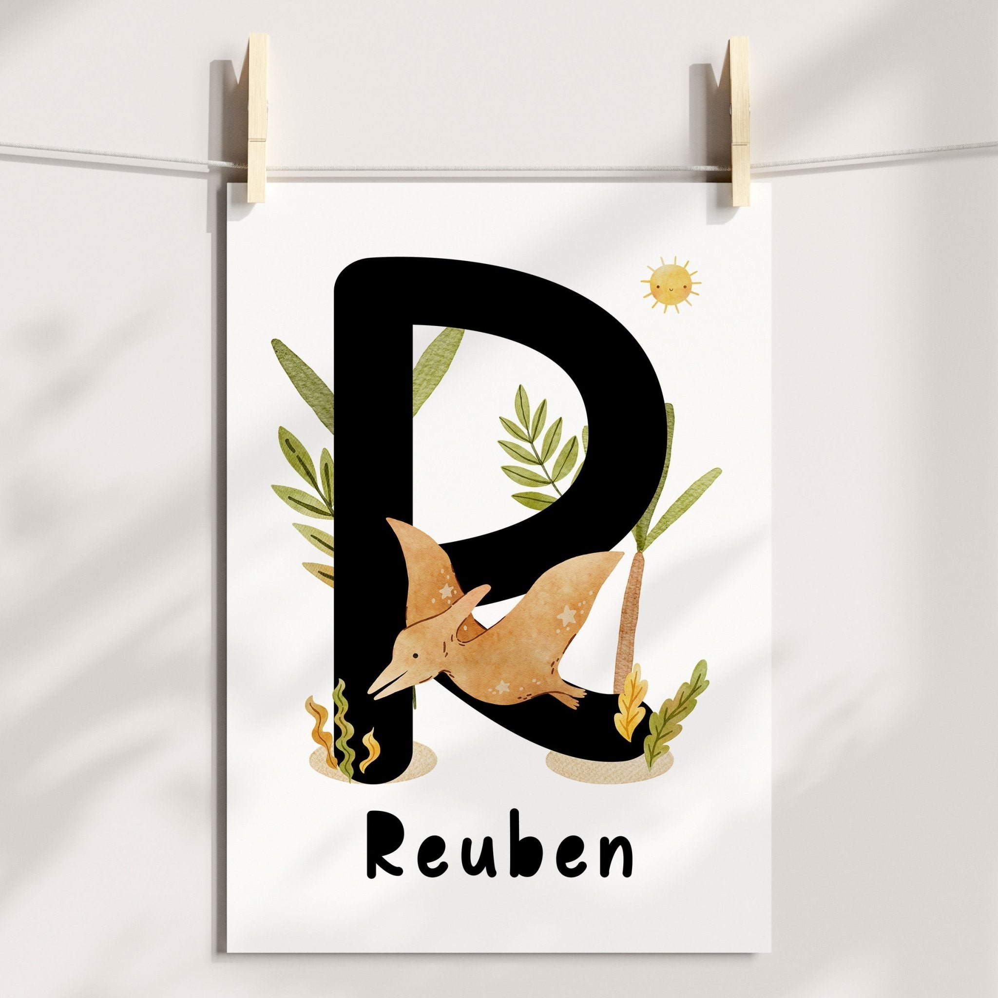 Dinosaur Chart, Alphabet & Name Prints