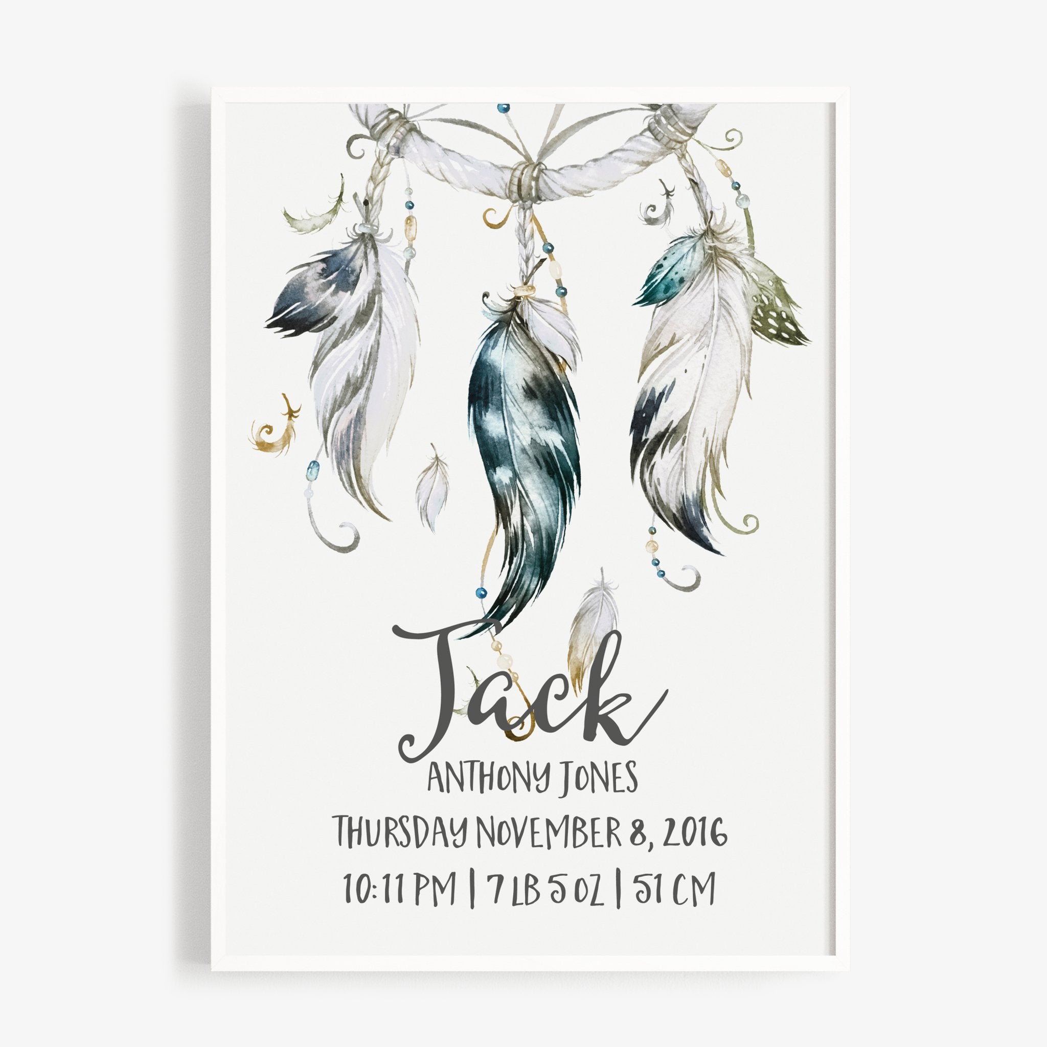 Dreamcatcher Birth Print