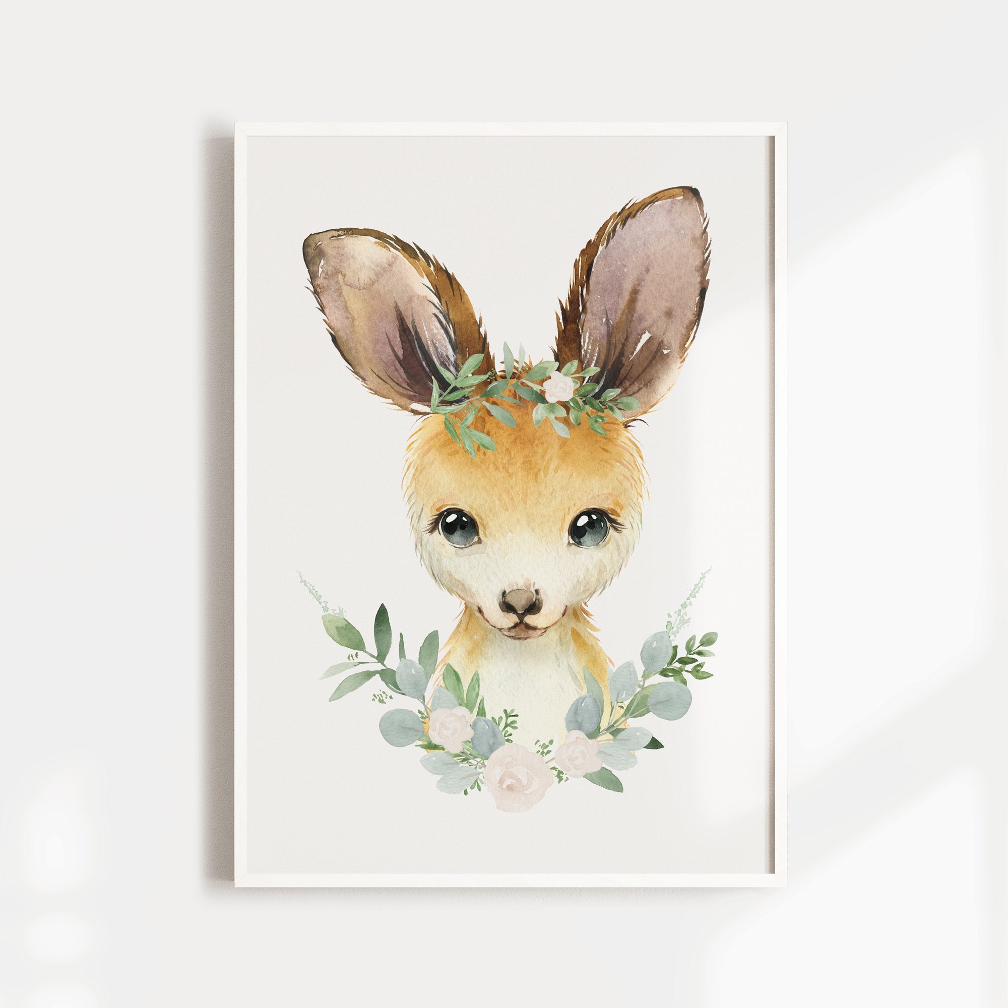 Floral Baby Kangaroo Print