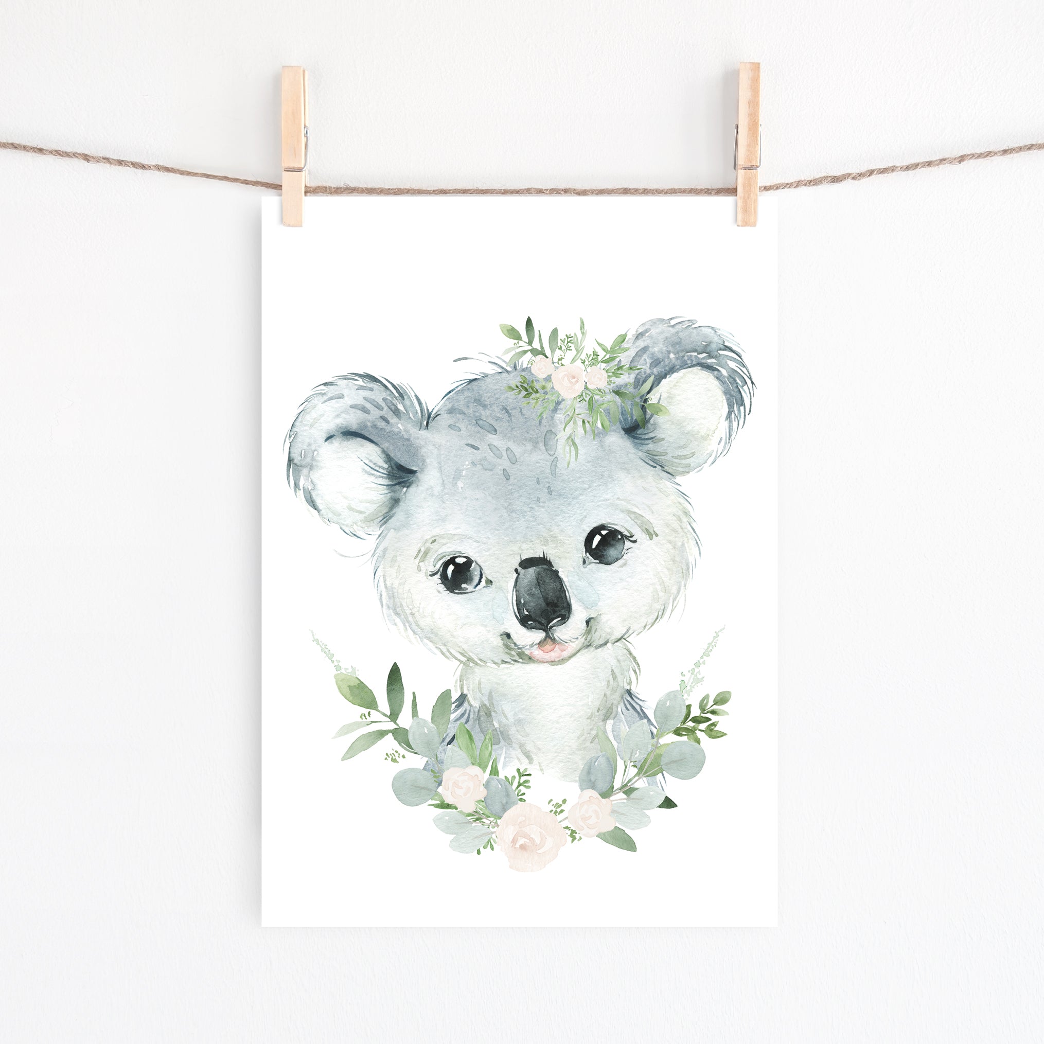 Floral Baby Koala Print