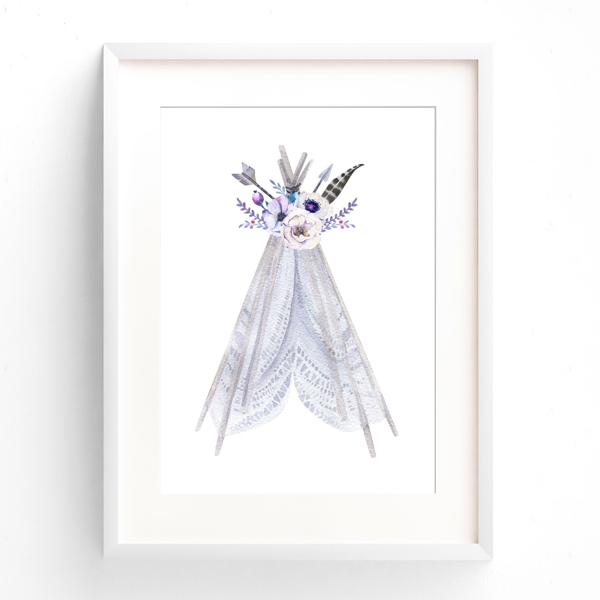 Floral Boho Tribal Teepee Print