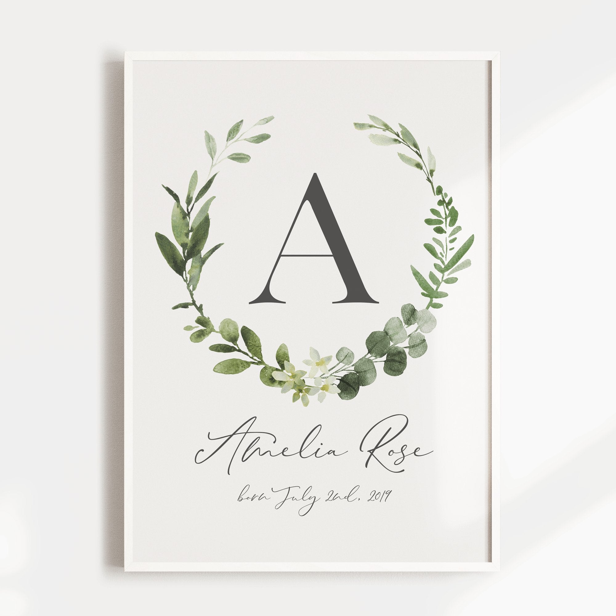 Floral Botanical Birth Date Print