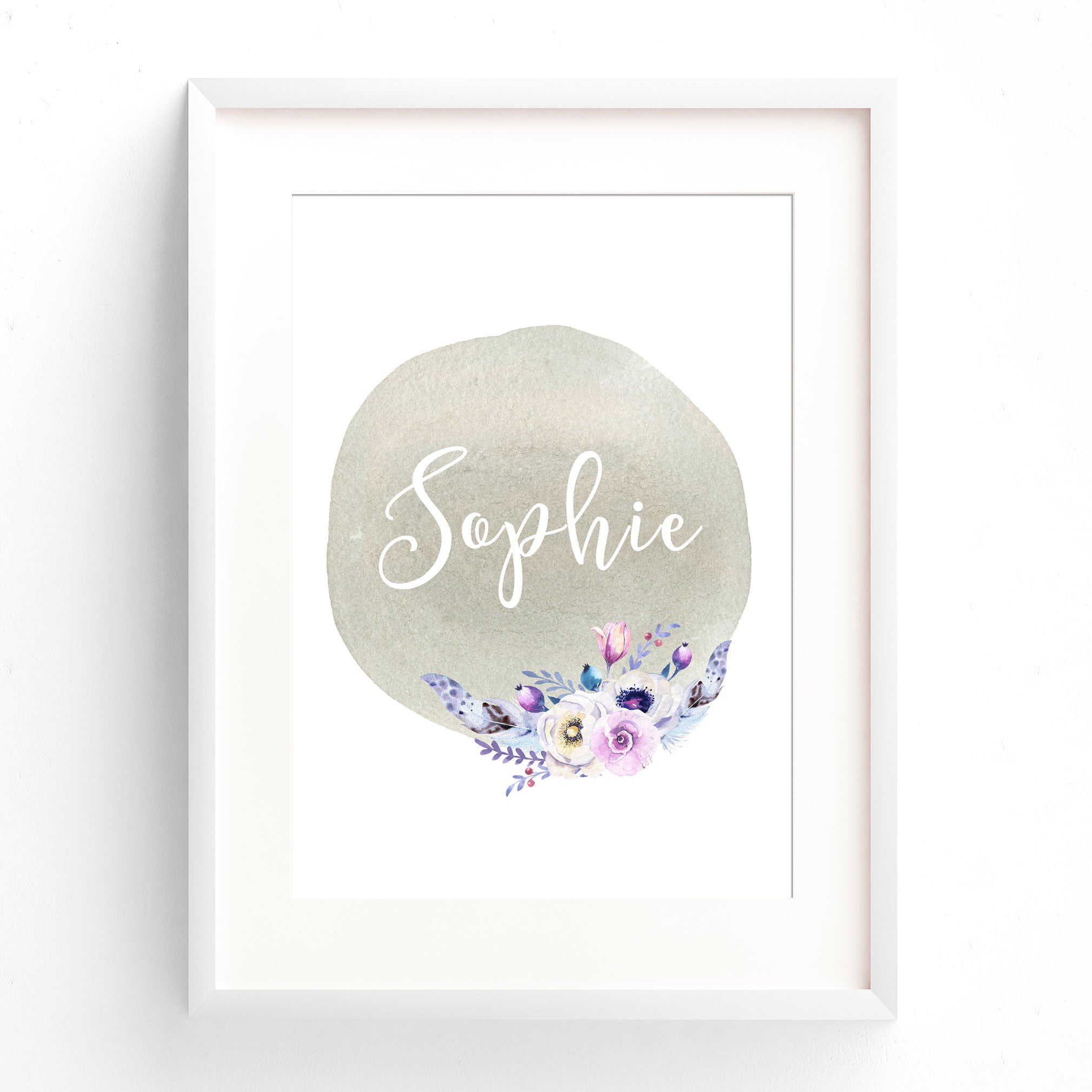 Floral Tribal Boho Name Print
