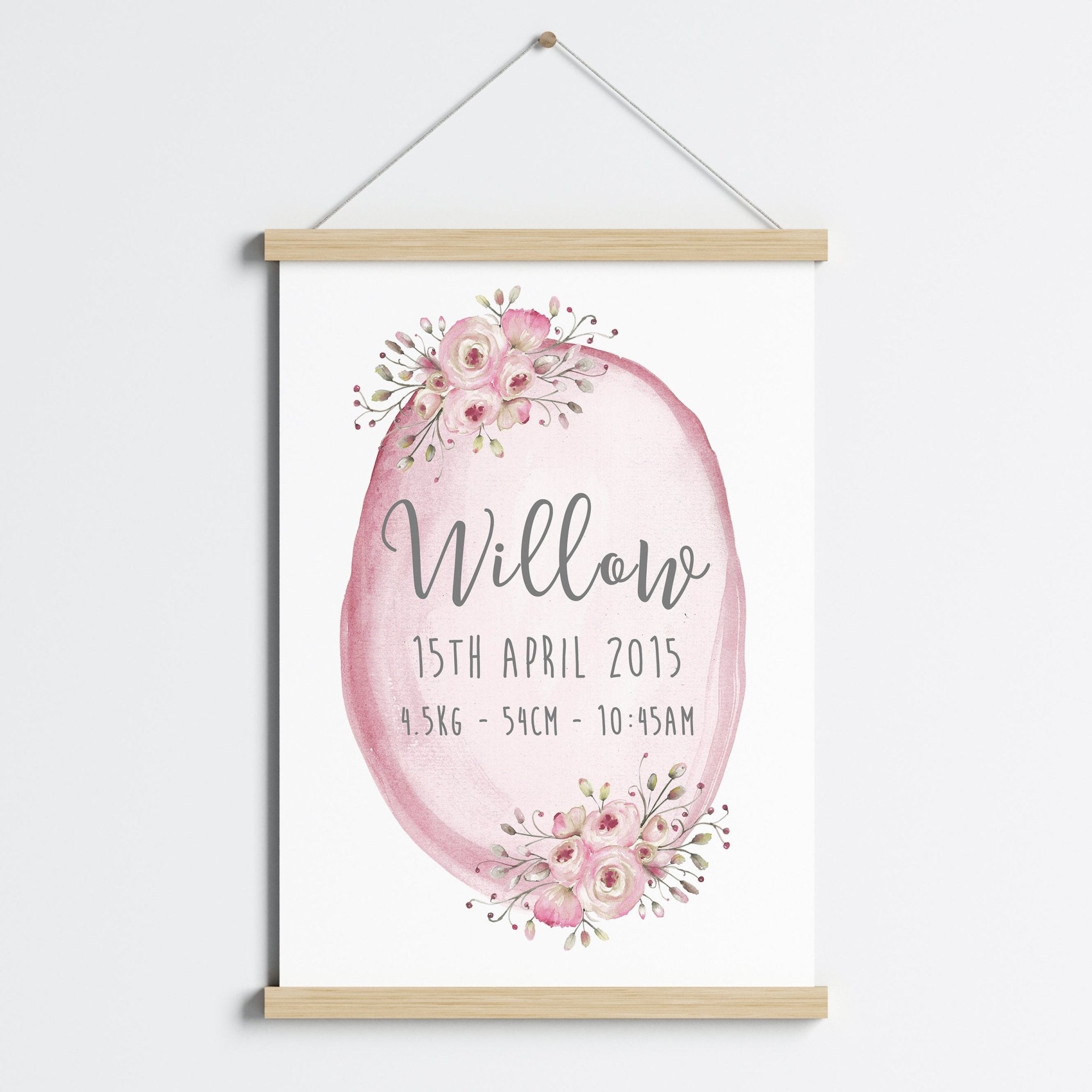 Floral Woodland Birth Print