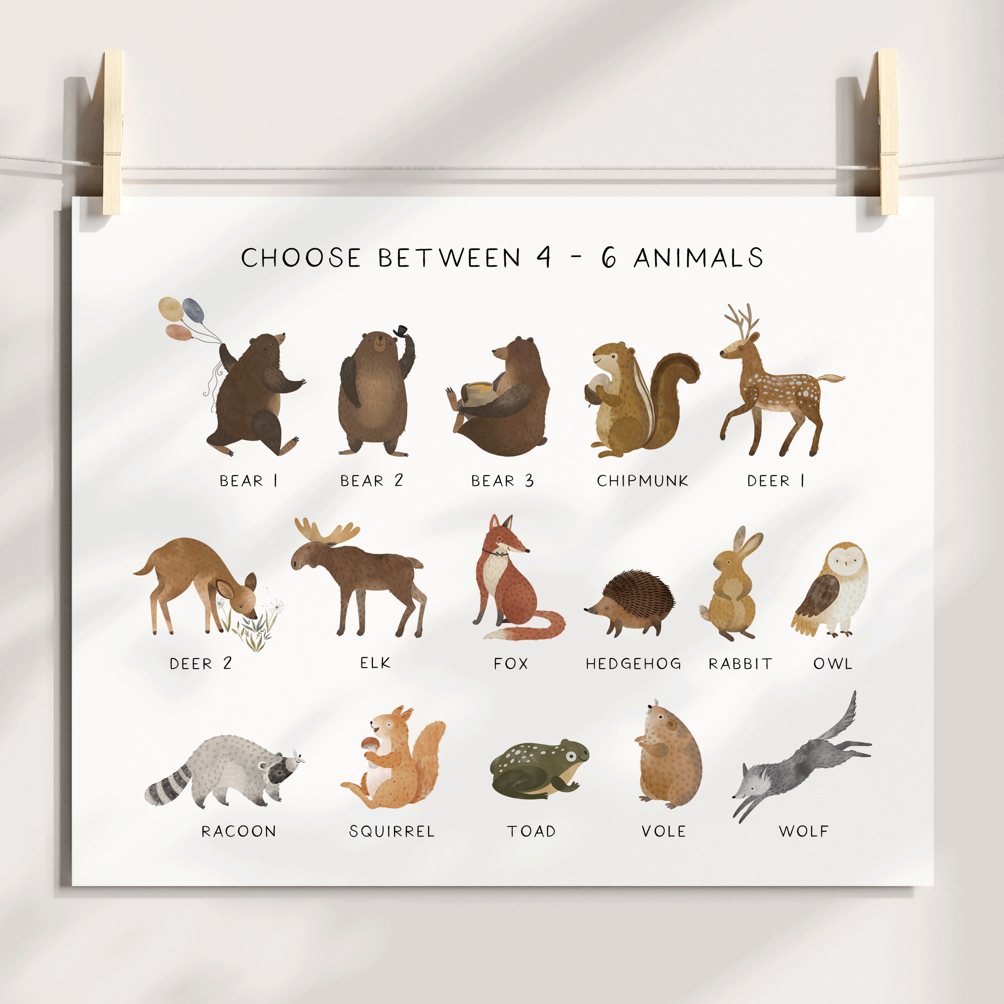 Forest Animal Letter & Name Print