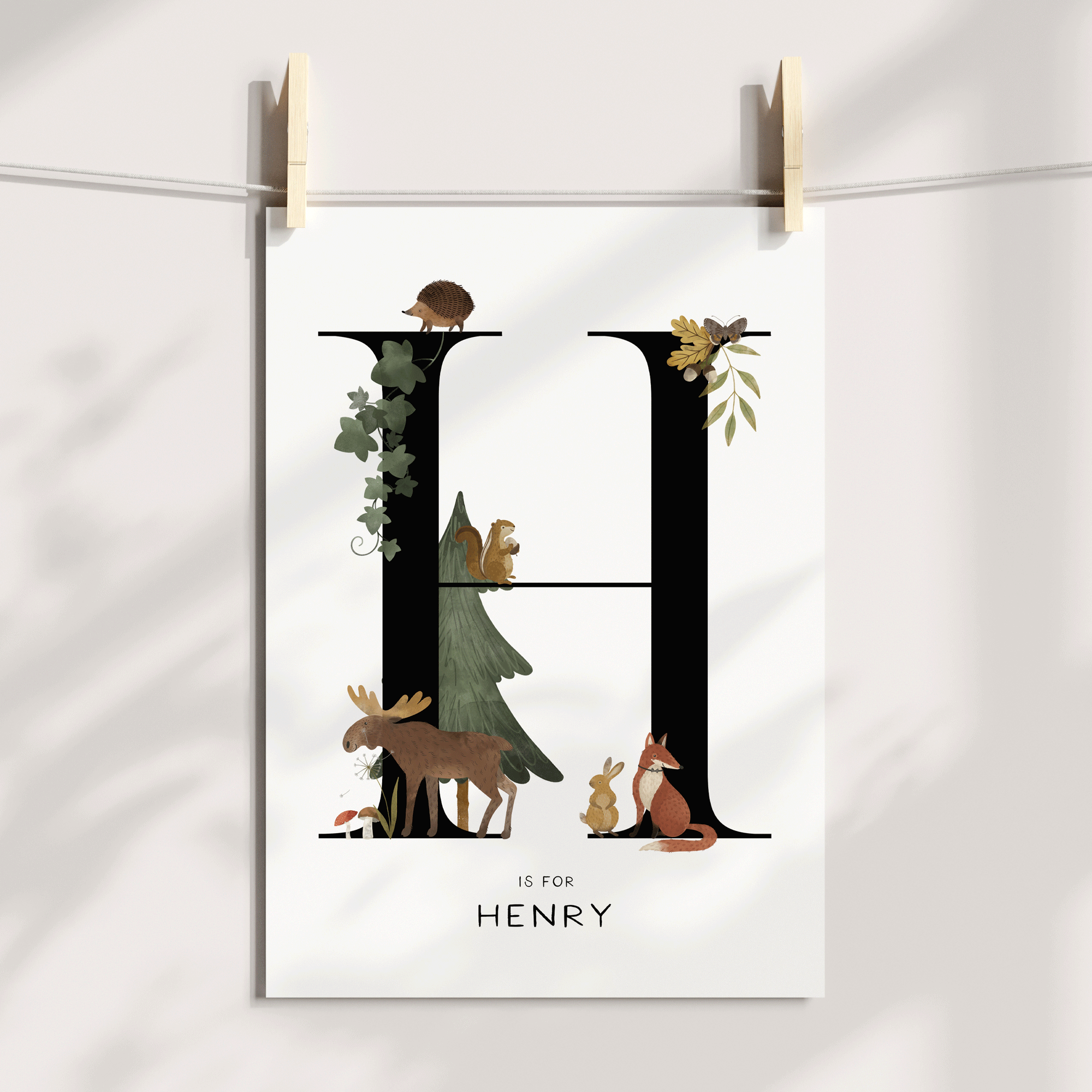 Forest Animal Letter & Name Print