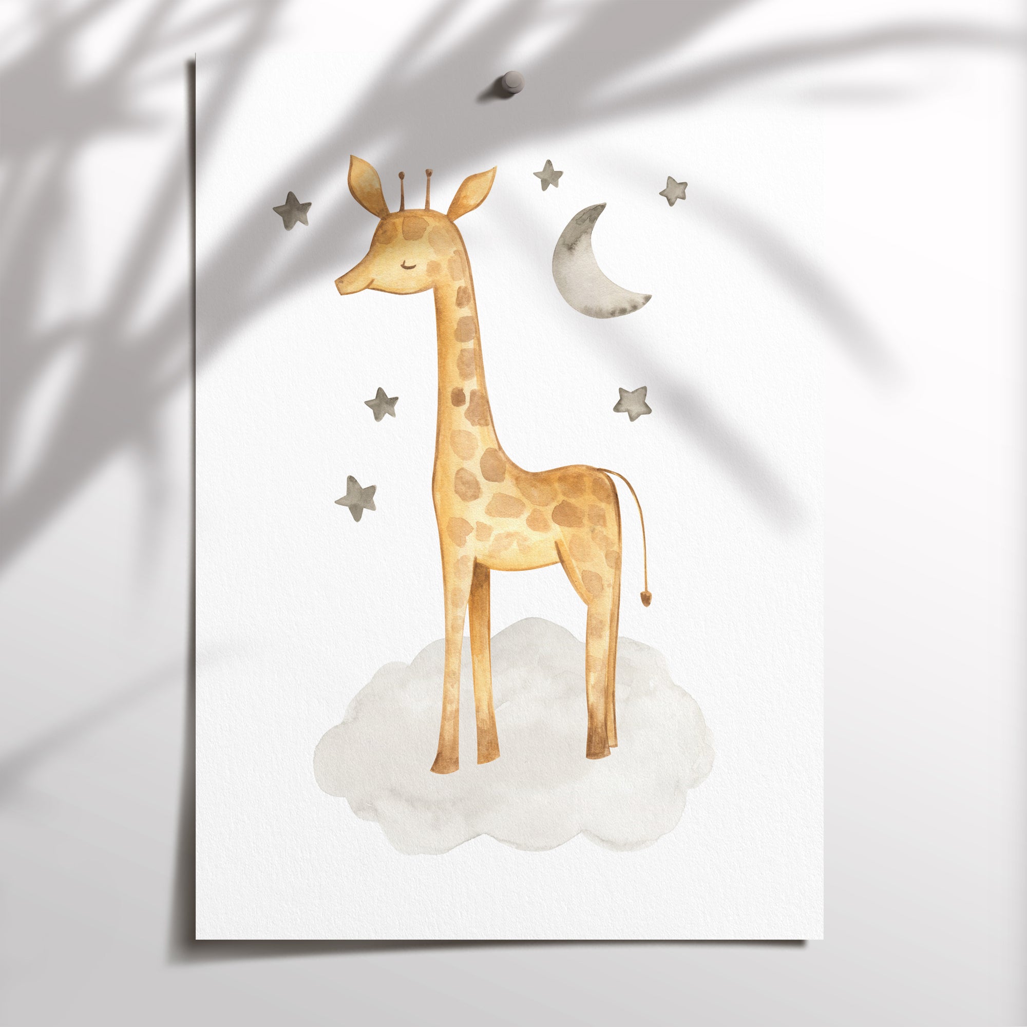Giraffe & Stars Print