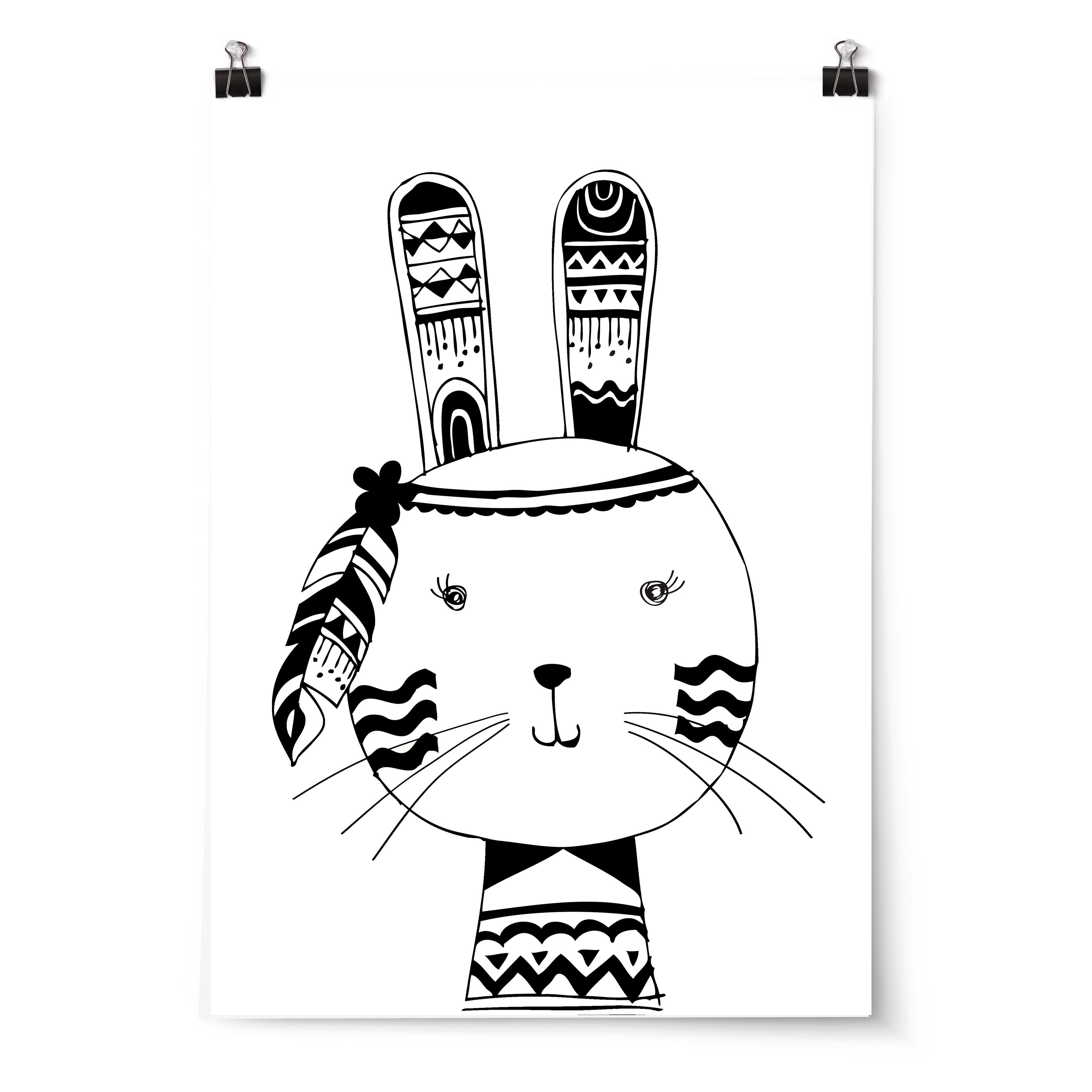 Tribal Bunny Print