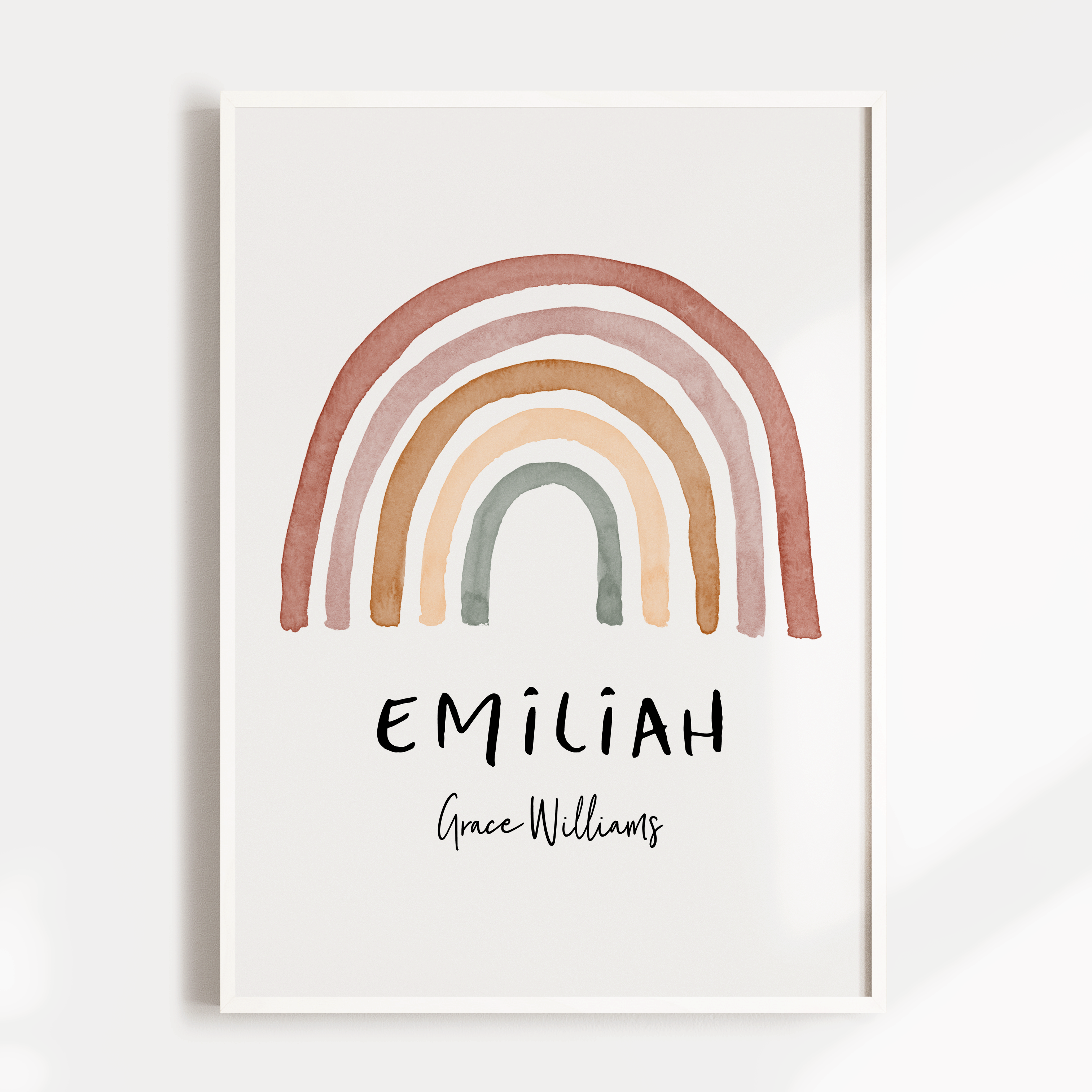Watercolour Rainbow Name Print