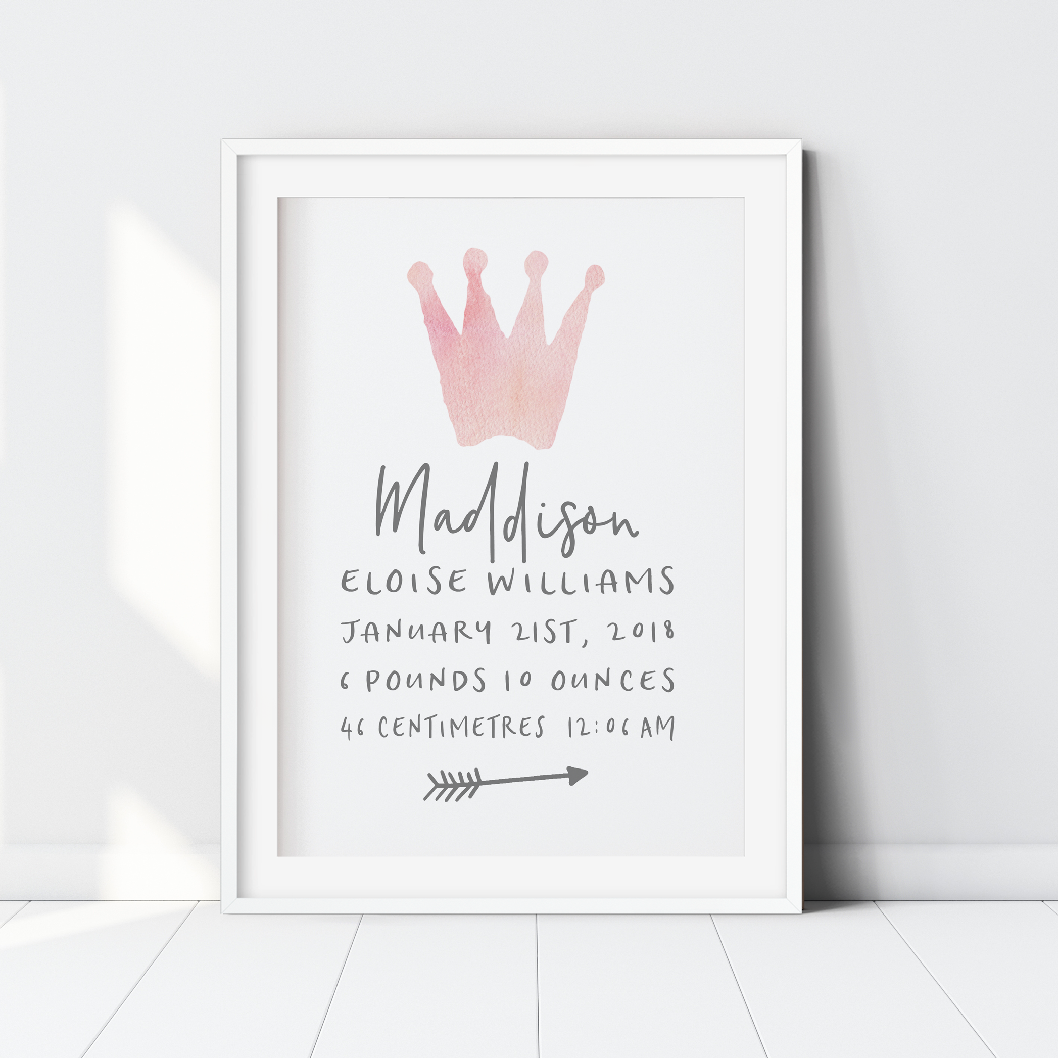 Princess Crown Birth Print